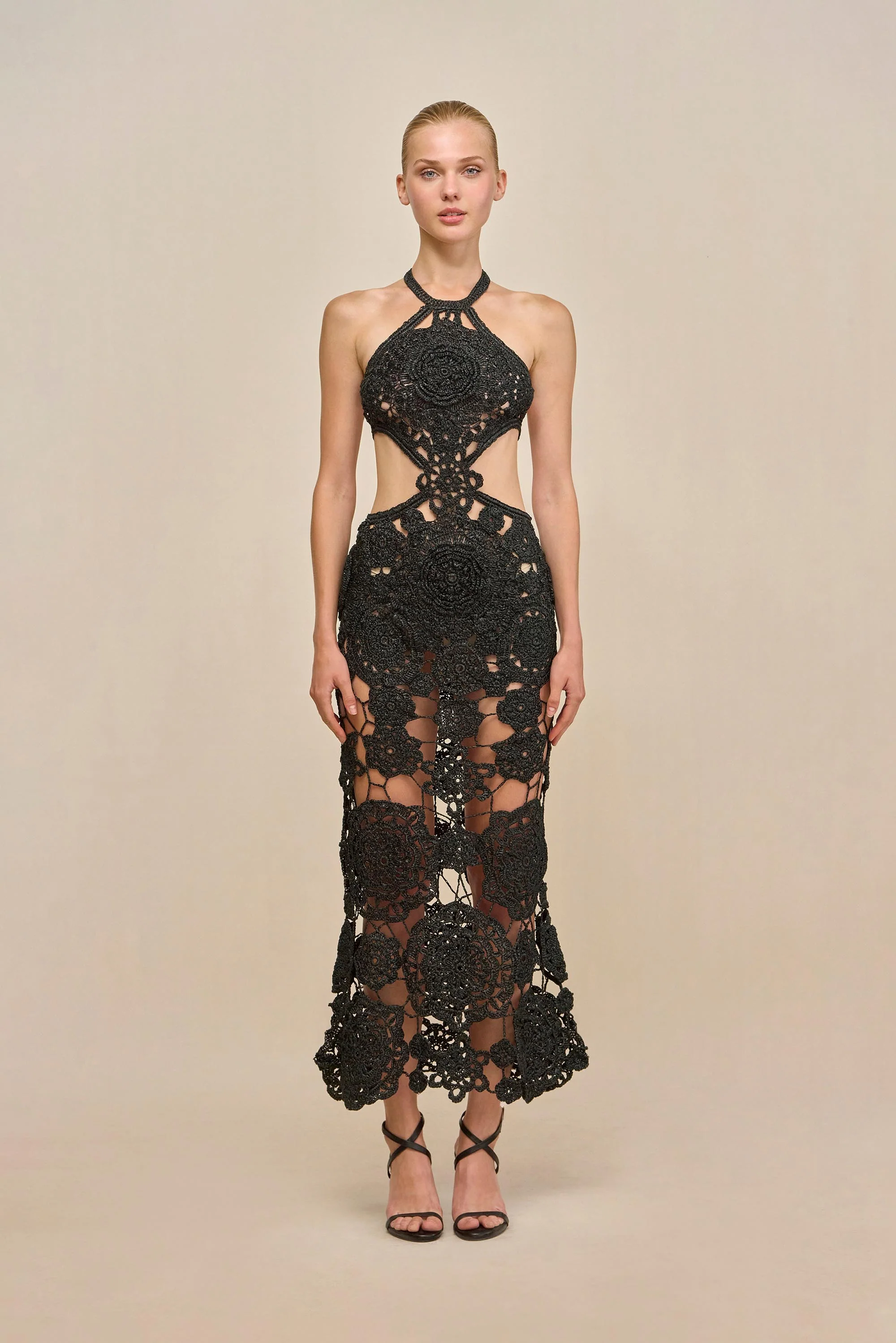 ACCALIA CROCHET GOWN - BLACK - Image 3
