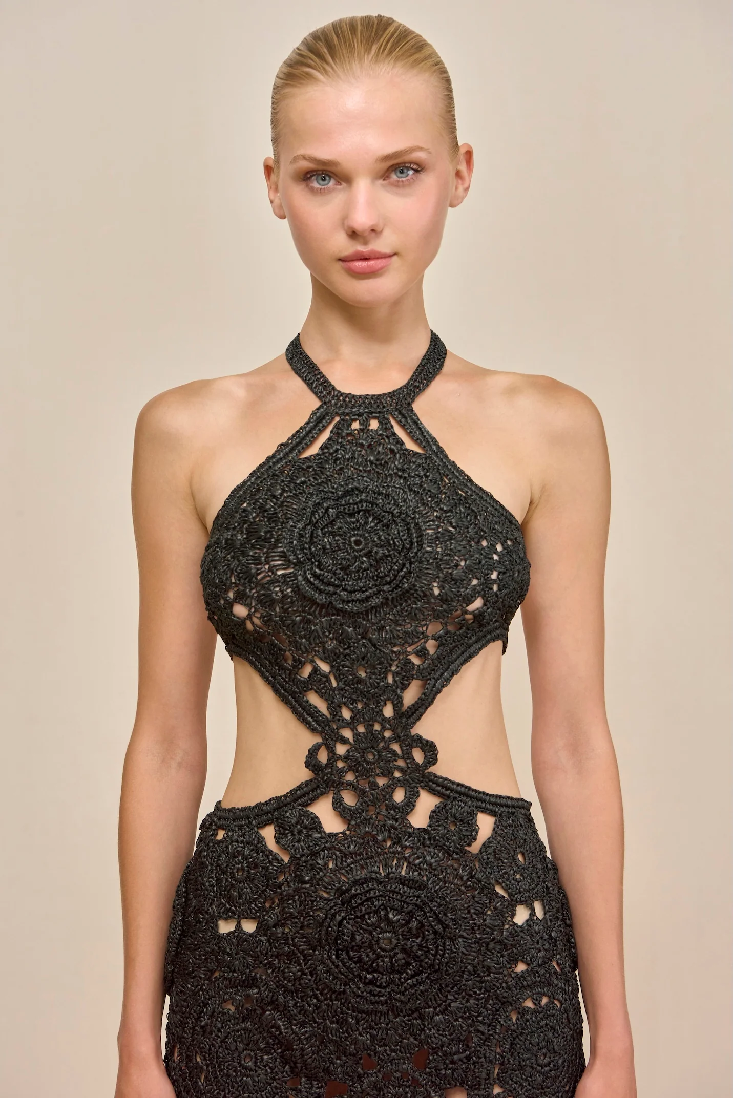 ACCALIA CROCHET GOWN - BLACK - Image 4