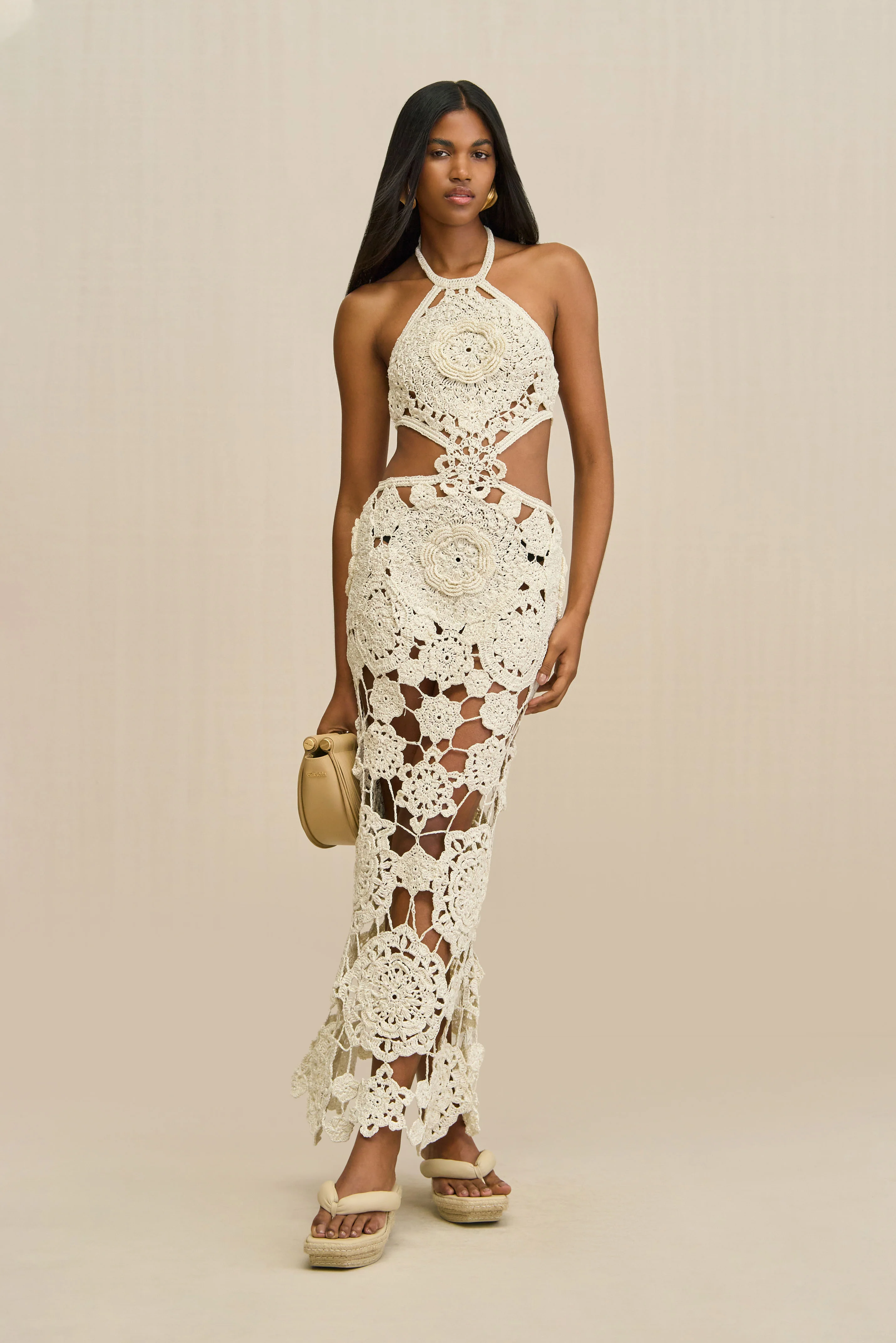 ACCALIA CROCHET GOWN - OFF WHITE
