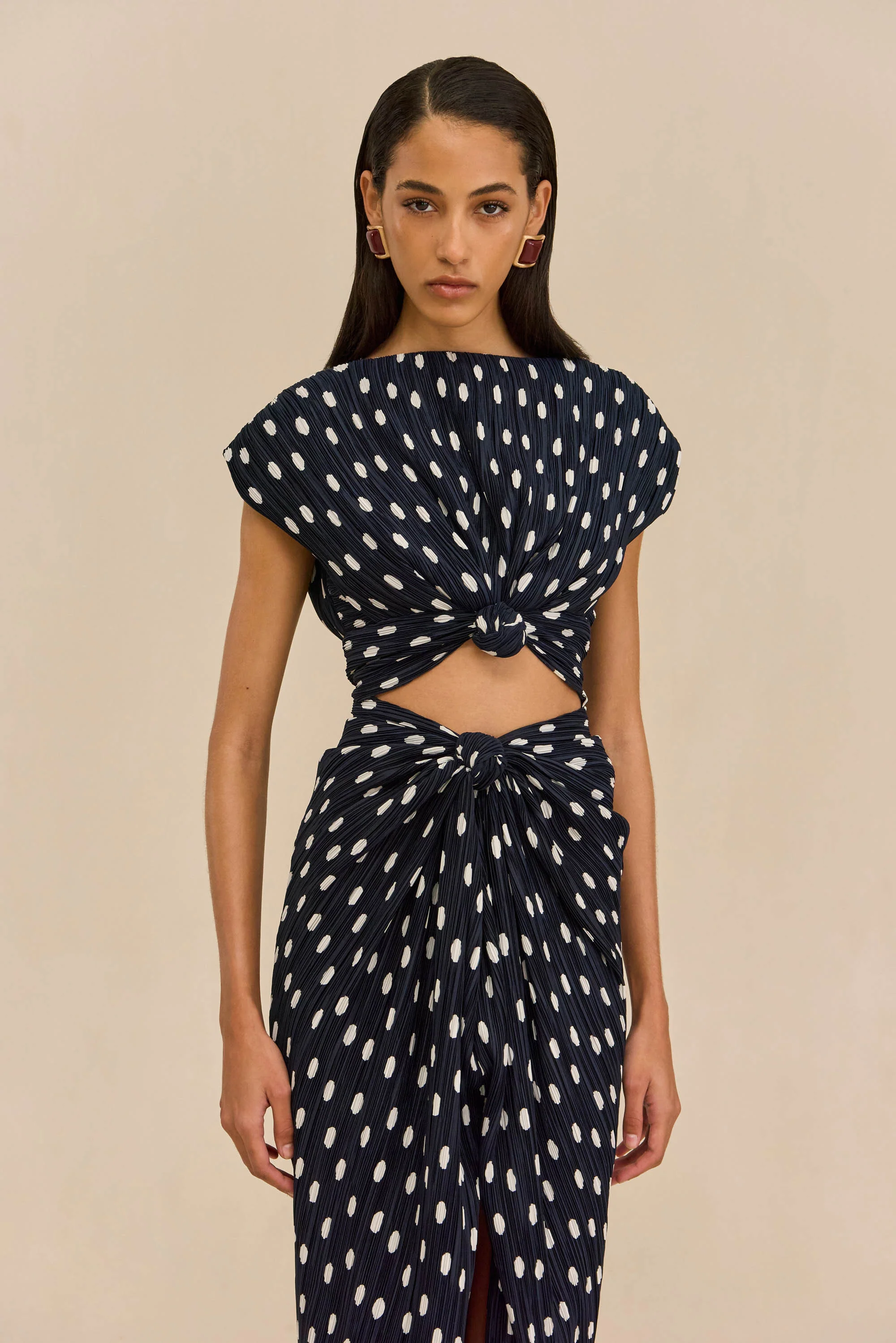 AIRA DRESS - SMALL DOT DEEP LAKE - Image 2