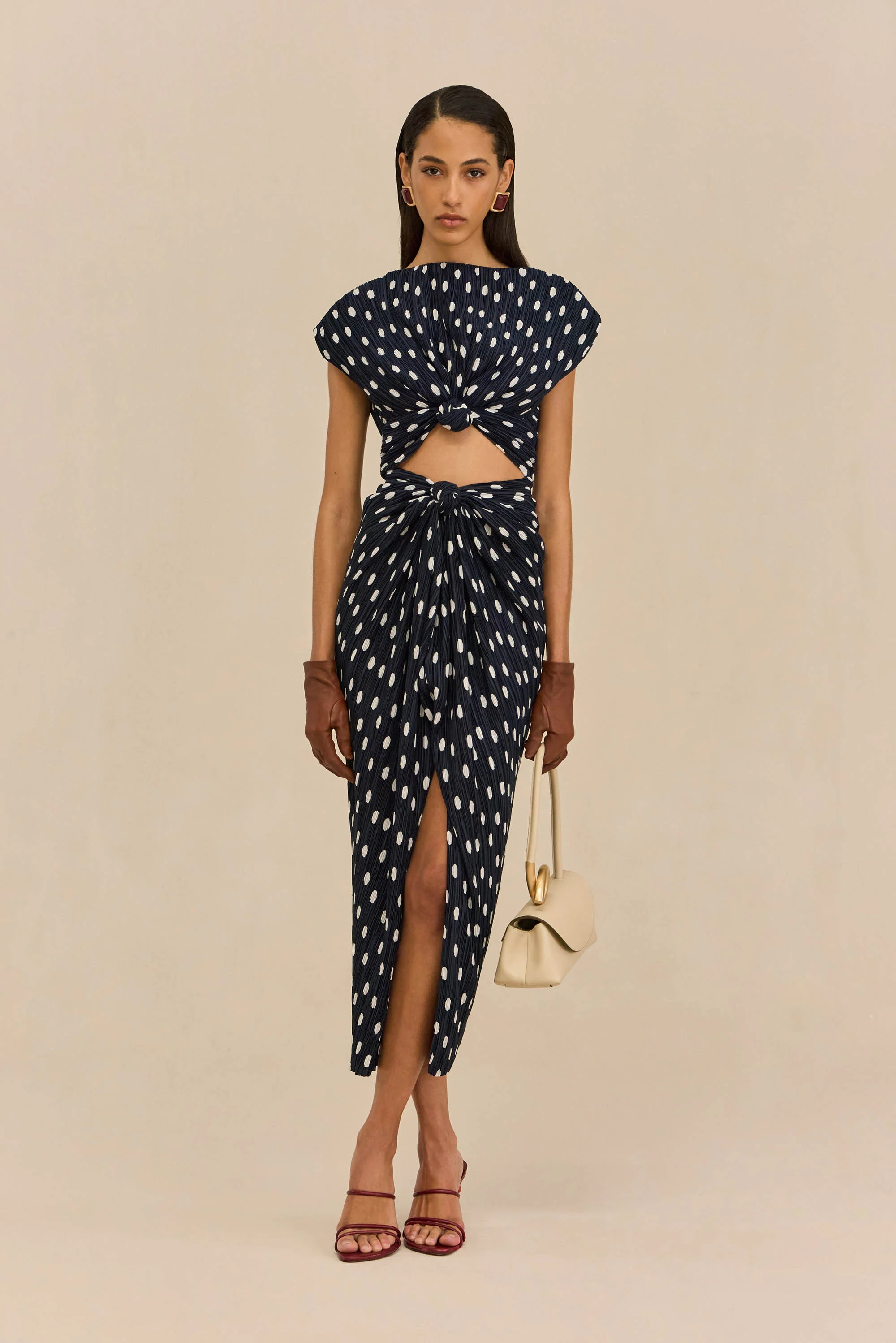 AIRA DRESS - SMALL DOT DEEP LAKE - Image 3
