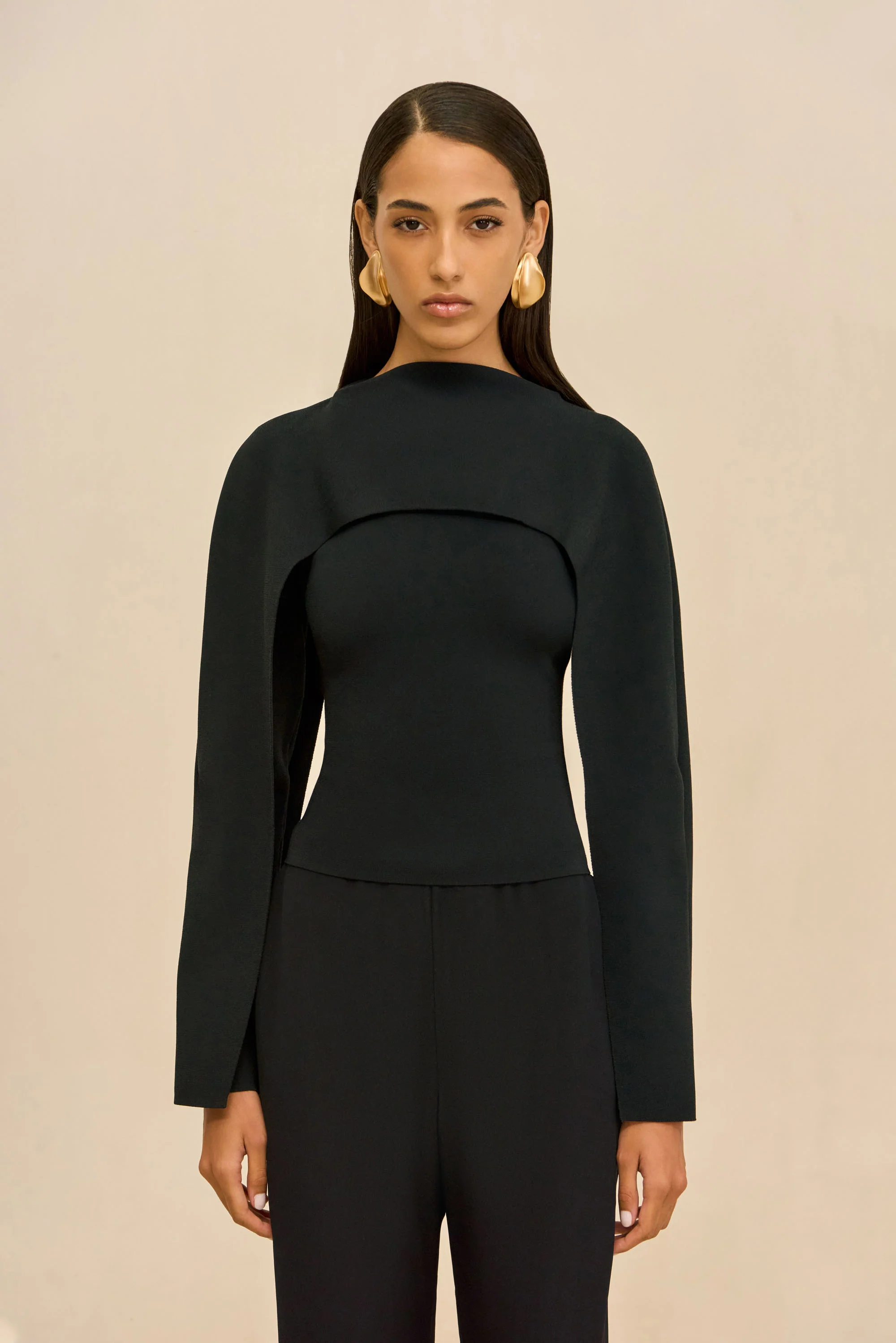 ALKA KNIT TOP - BLACK - Image 3
