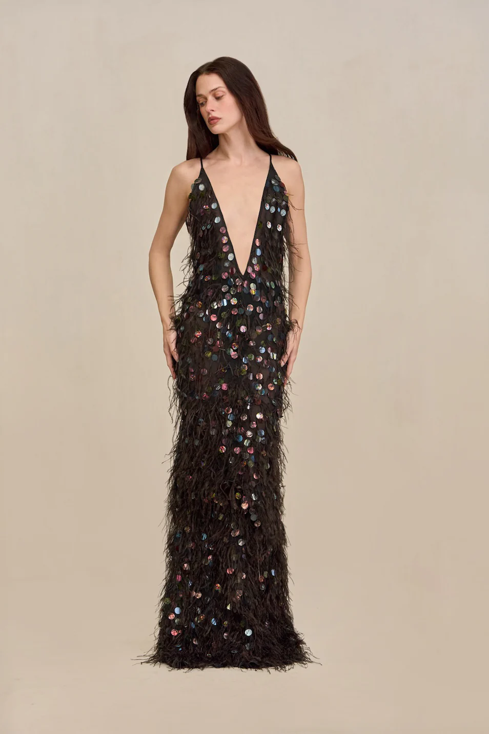 ALMIRA GOWN - BLACK MULTI