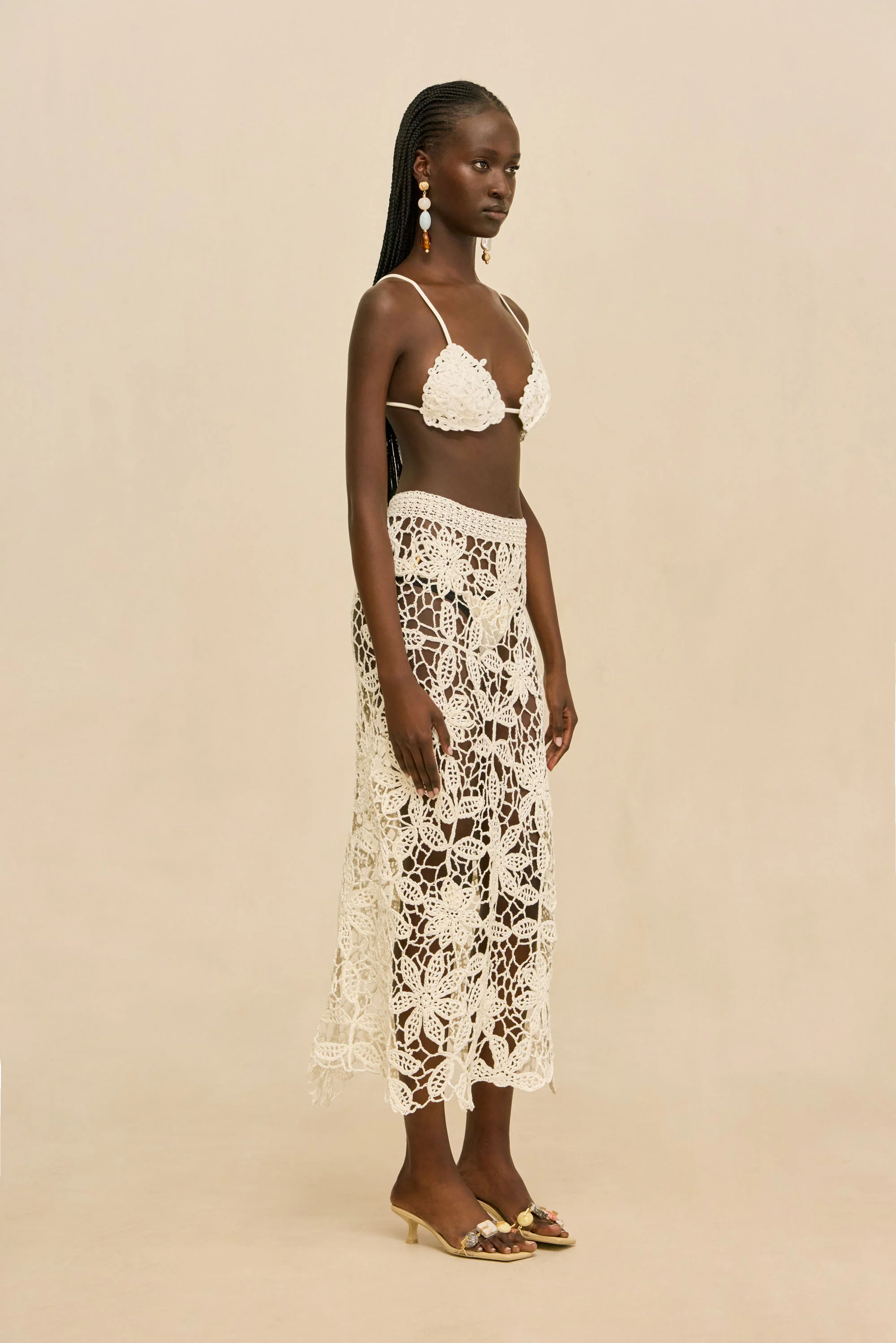 AMINA CROCHET SKIRT - WHITE - Image 5