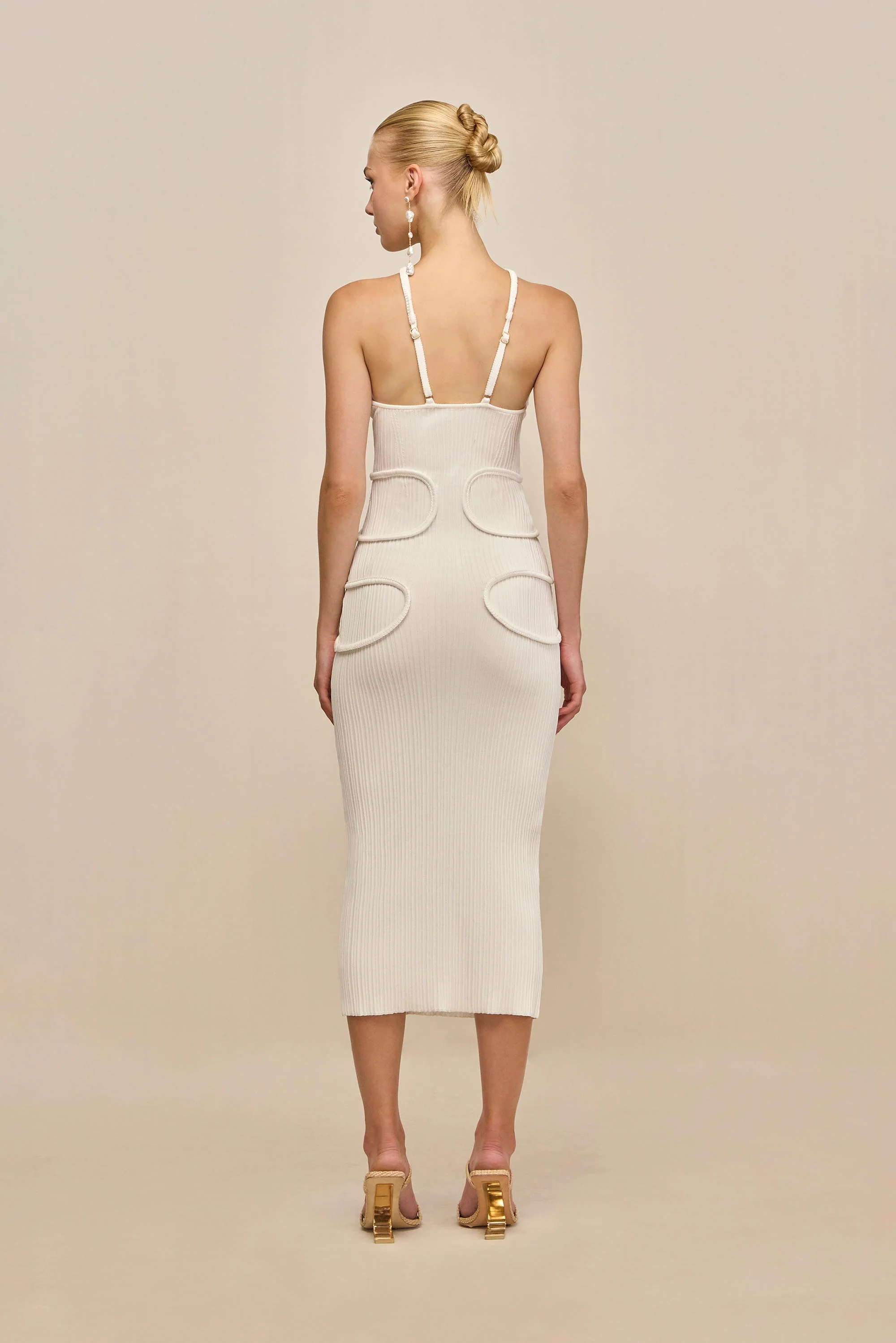 AVERY KNIT DRESS - OFF WHITE - Image 4