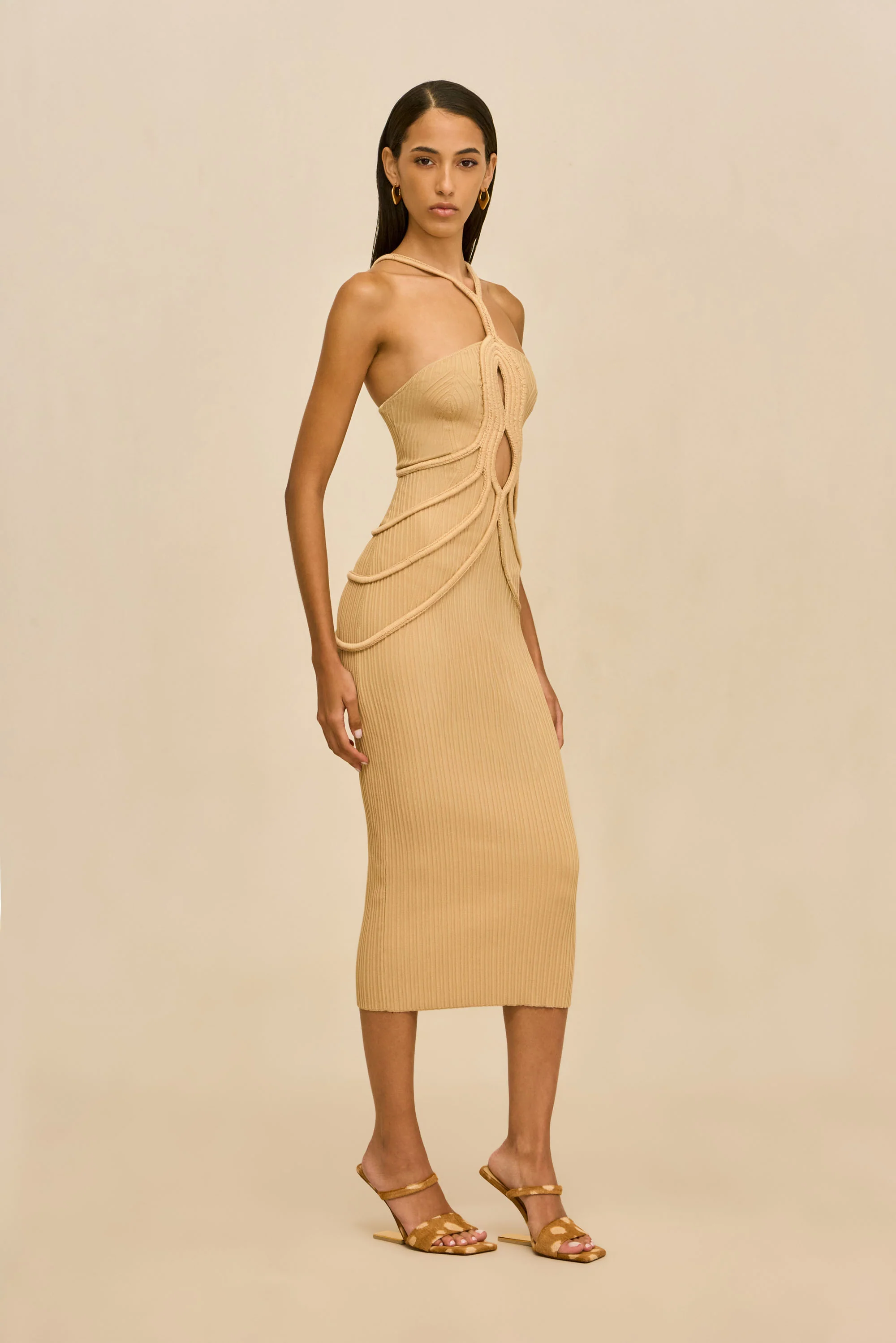 AVERY KNIT DRESS - SAND - Image 5