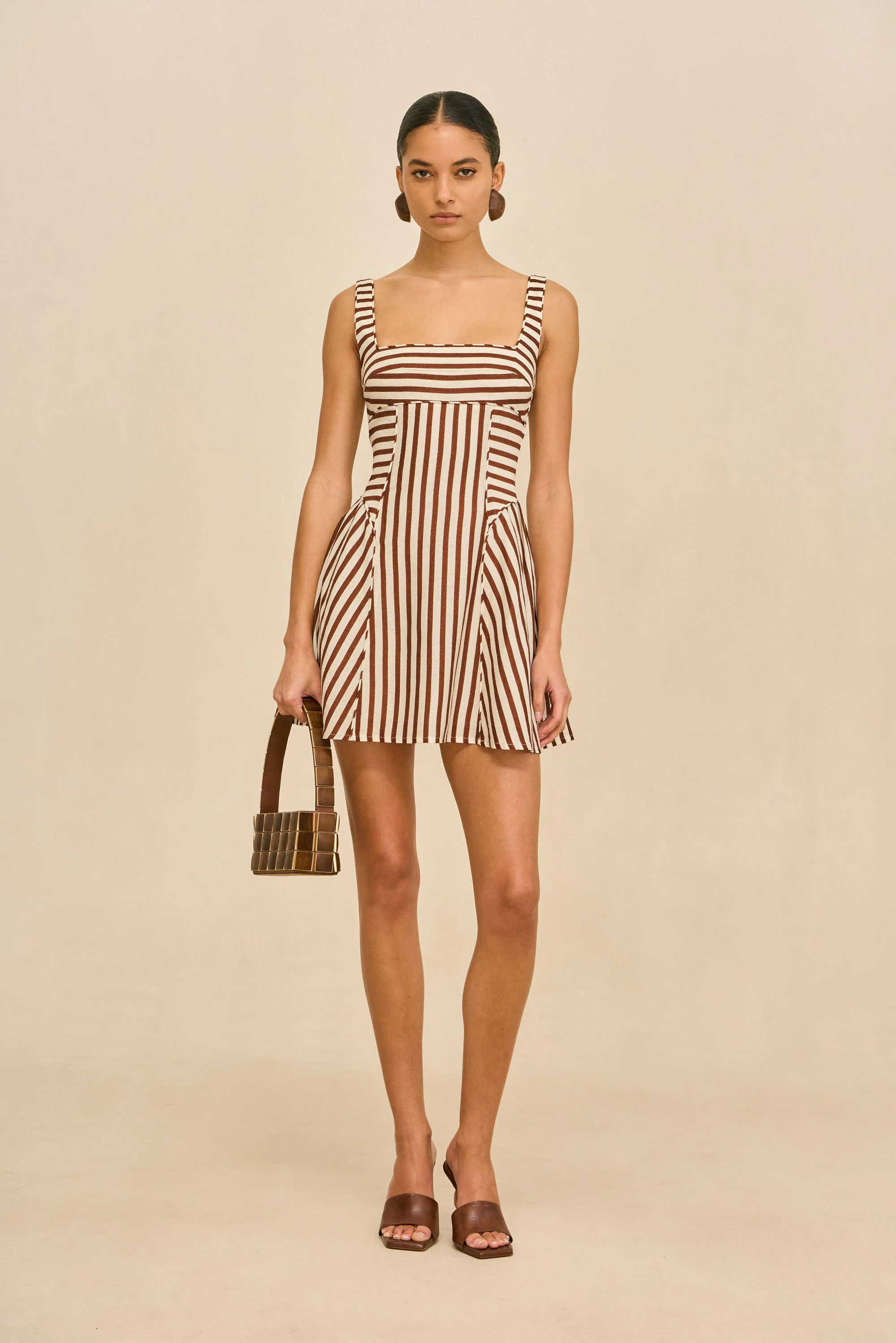 BANKS DRESS - SMALL SADDLE STRIPE