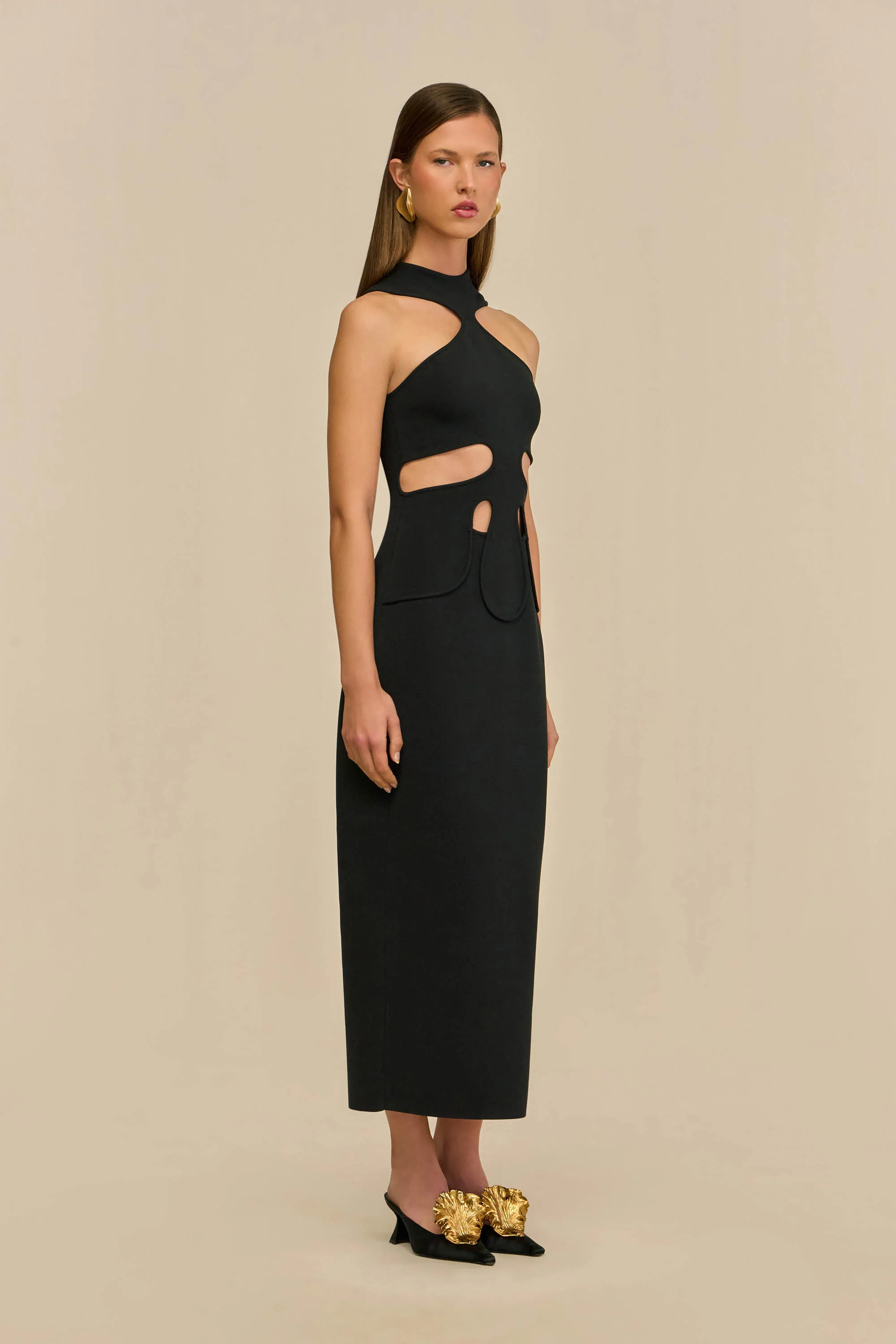 BAYLEE KNIT DRESS - BLACK - Image 3