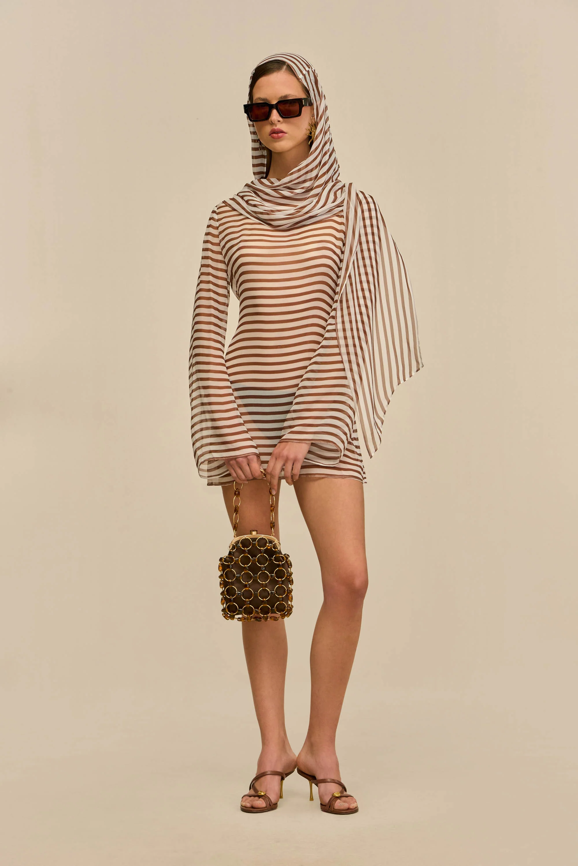 BEAUX DRESS - SMALL SADDLE STRIPE