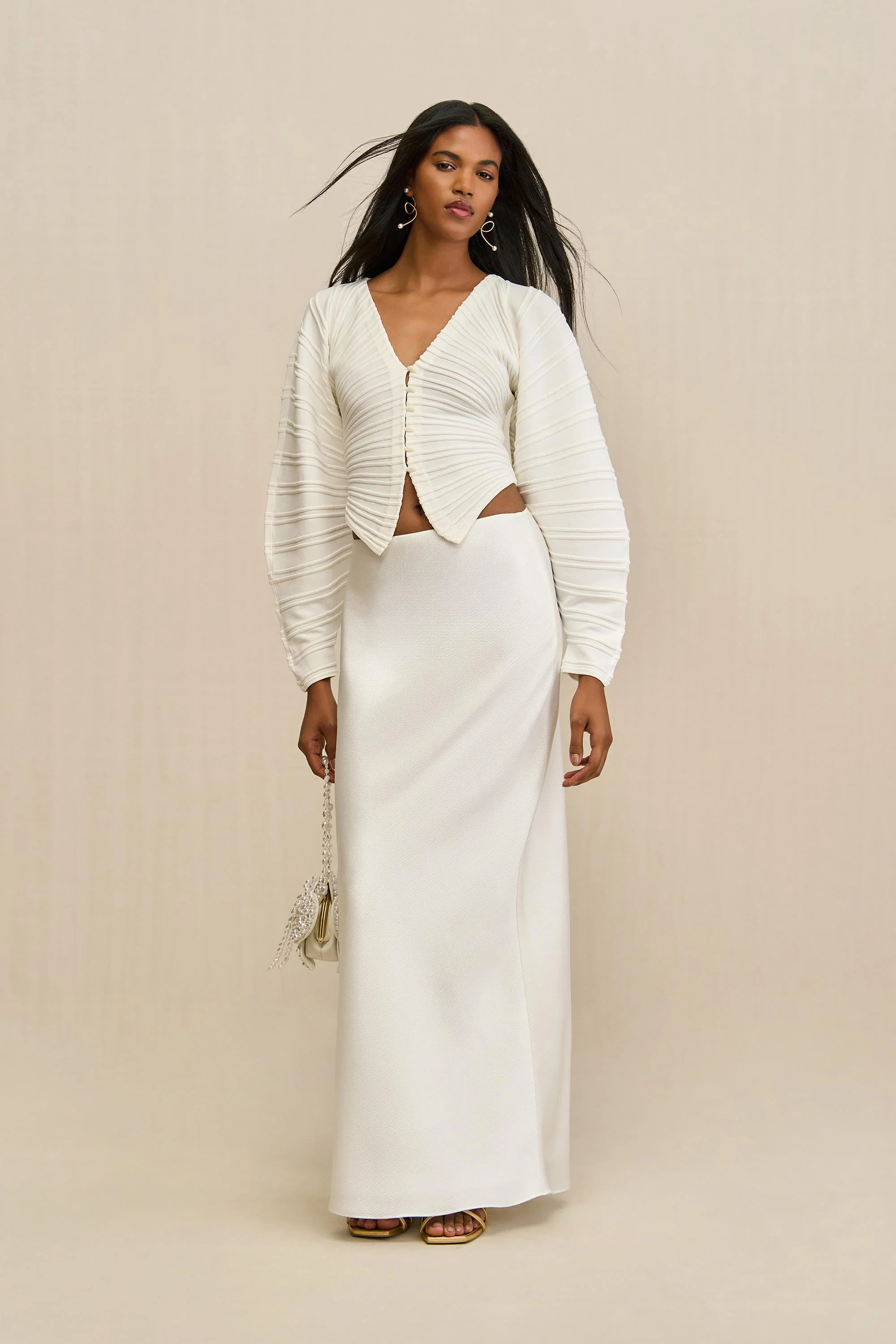 BLAIR KNIT CARDIGAN - OFF WHITE - Image 2
