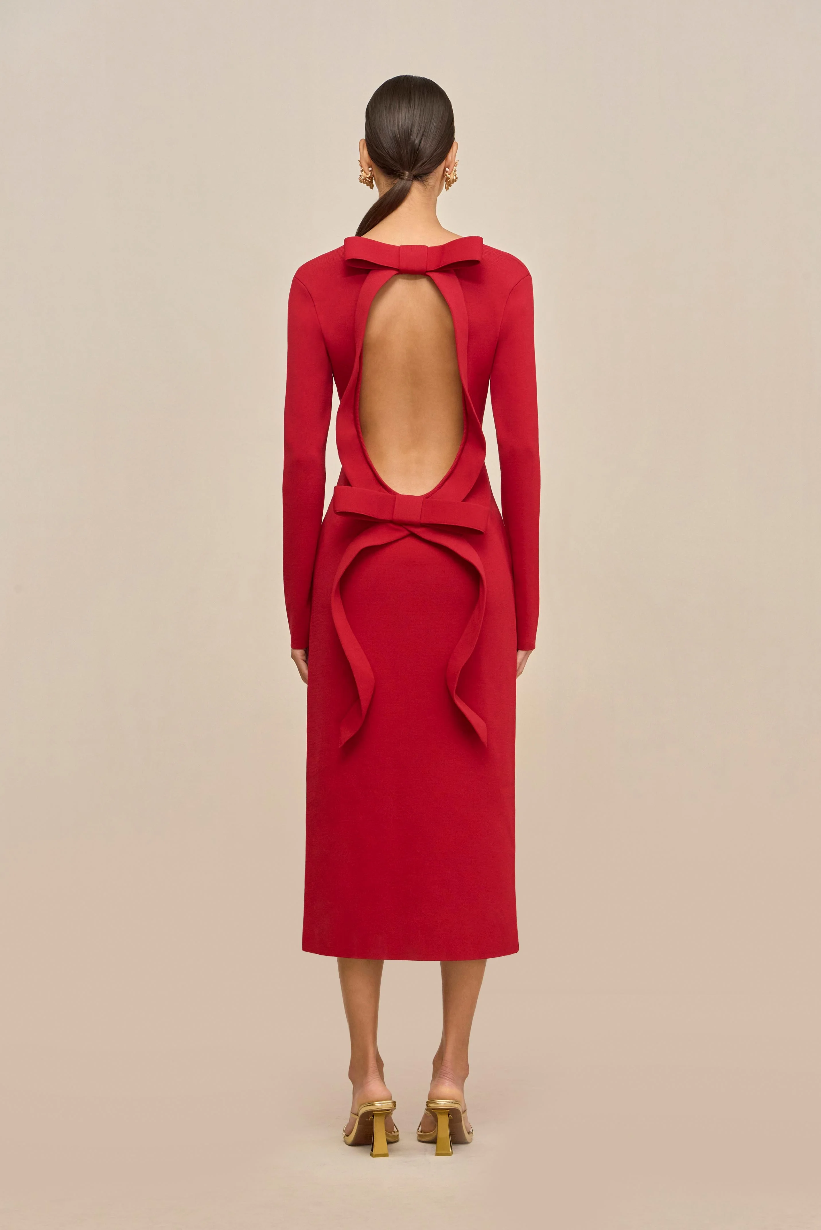 BOA KNIT DRESS - MERLOT - Image 3