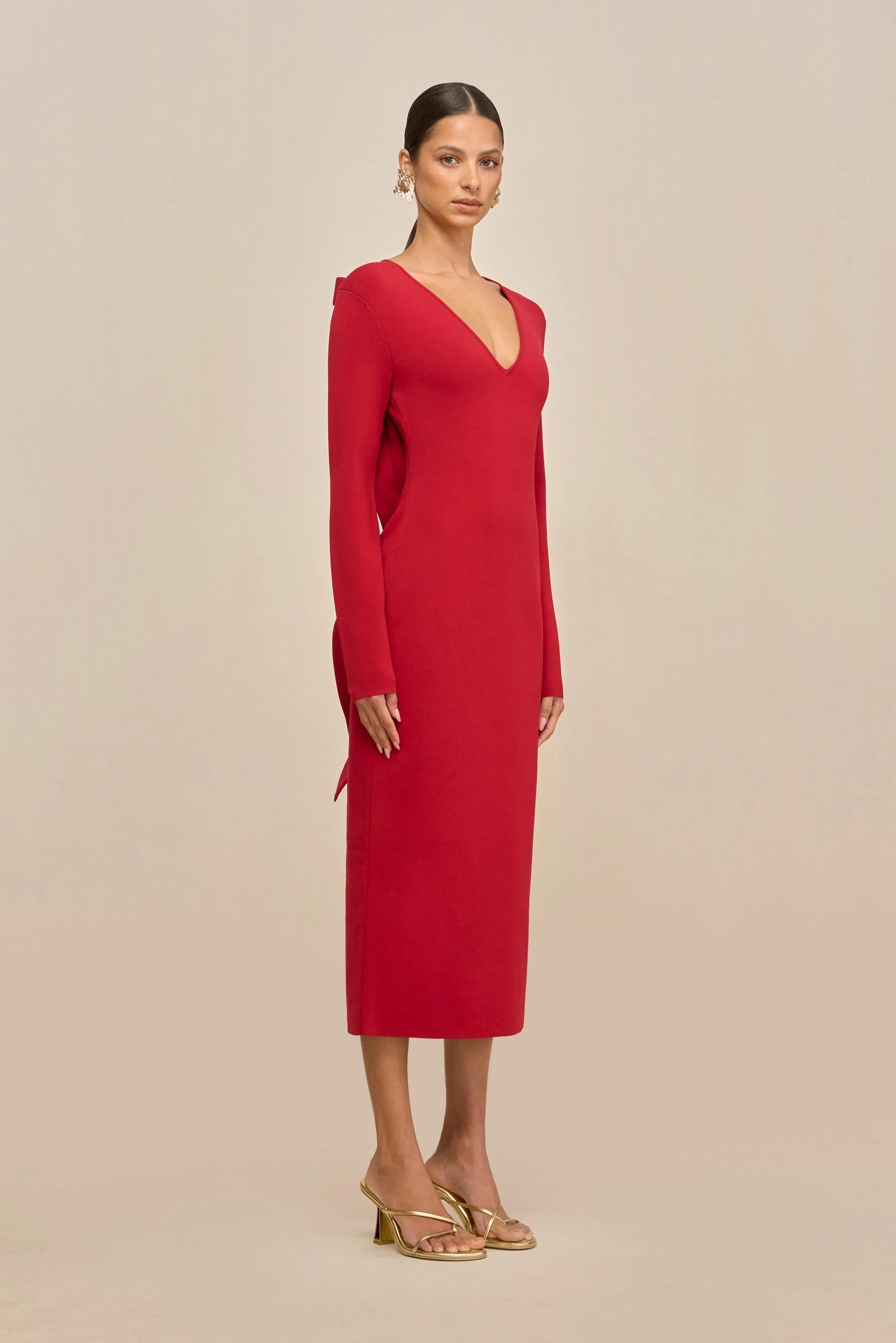 BOA KNIT DRESS - MERLOT - Image 5