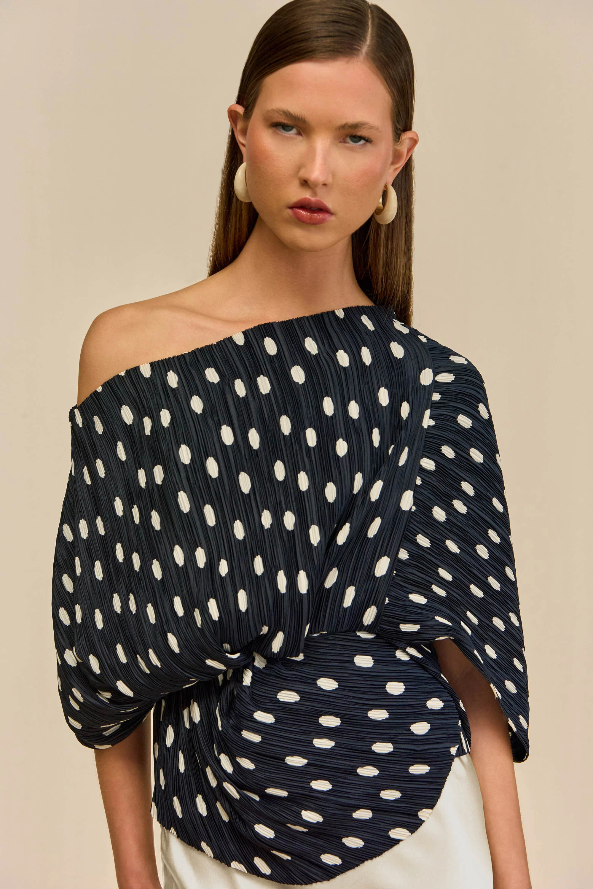 CAMI TOP - SMALL DOT DEEP LAKE