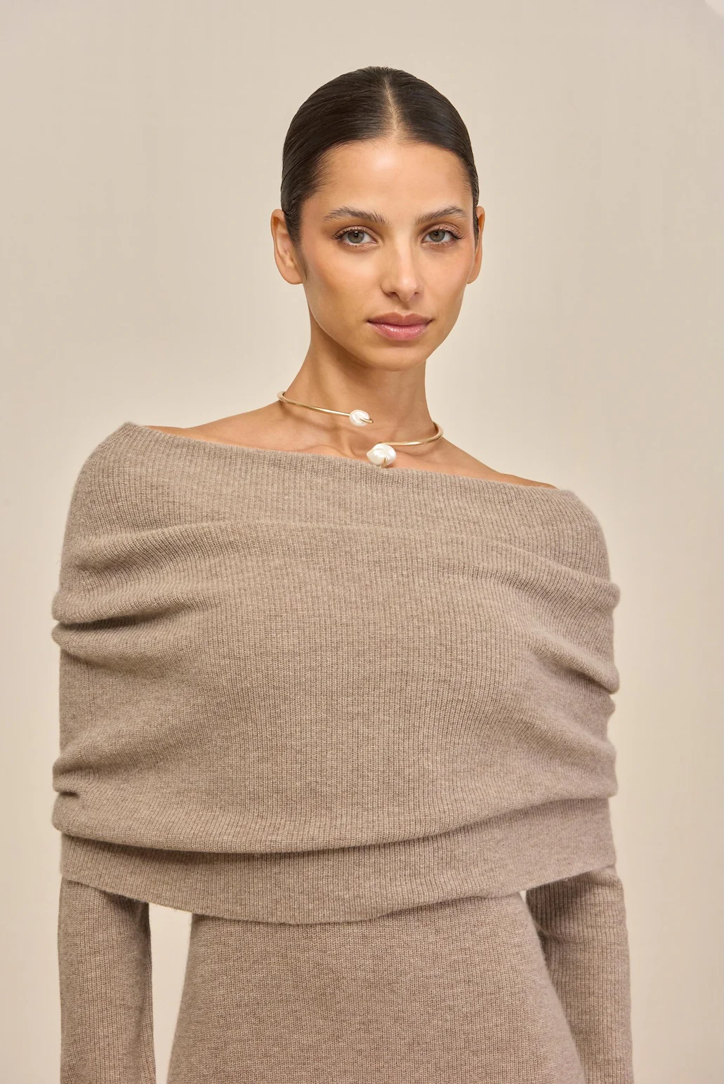 CARLINE KNIT DRESS - TOAST - Image 3