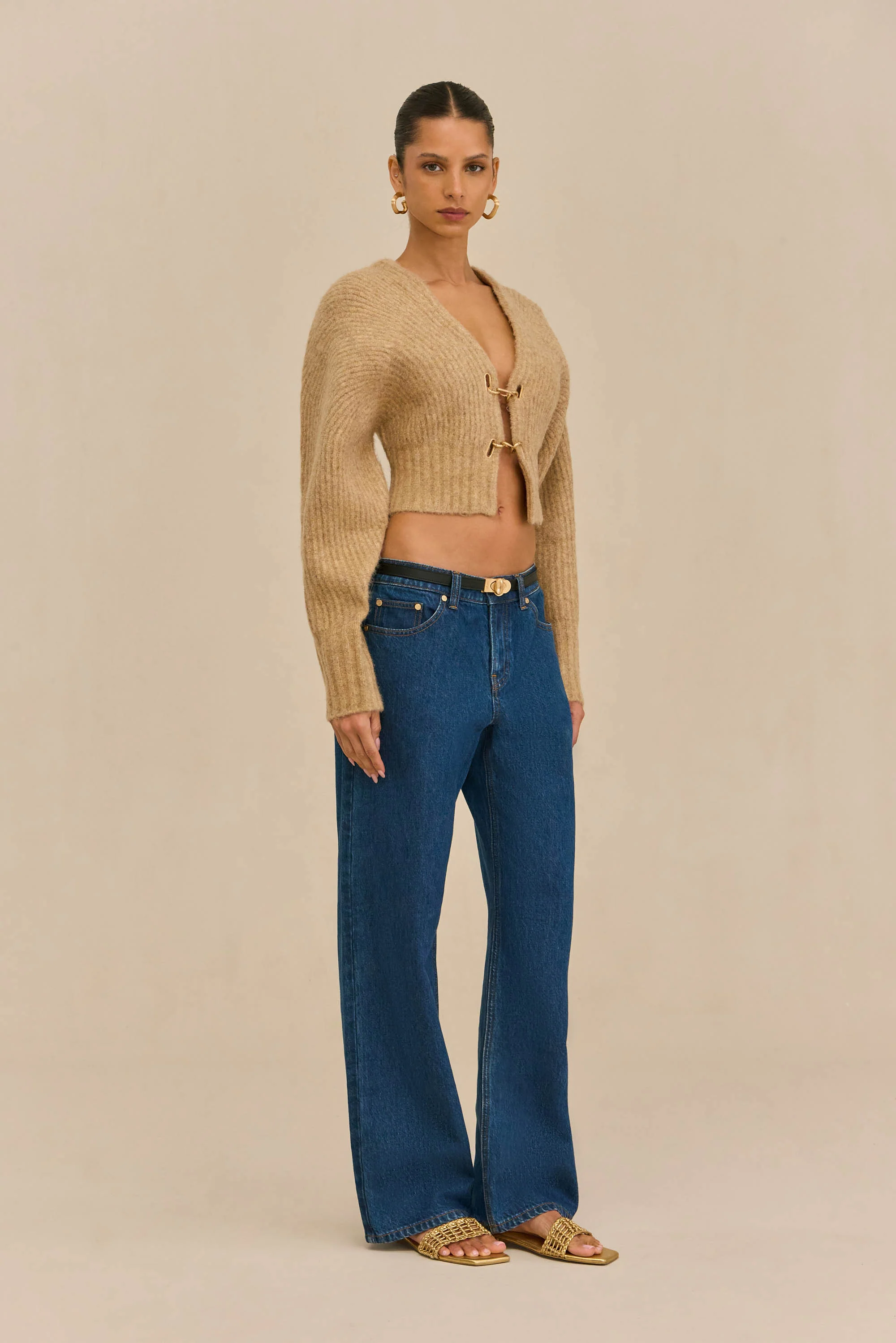 CASELLA KNIT CARDIGAN - CHAMPAGNE - Image 4