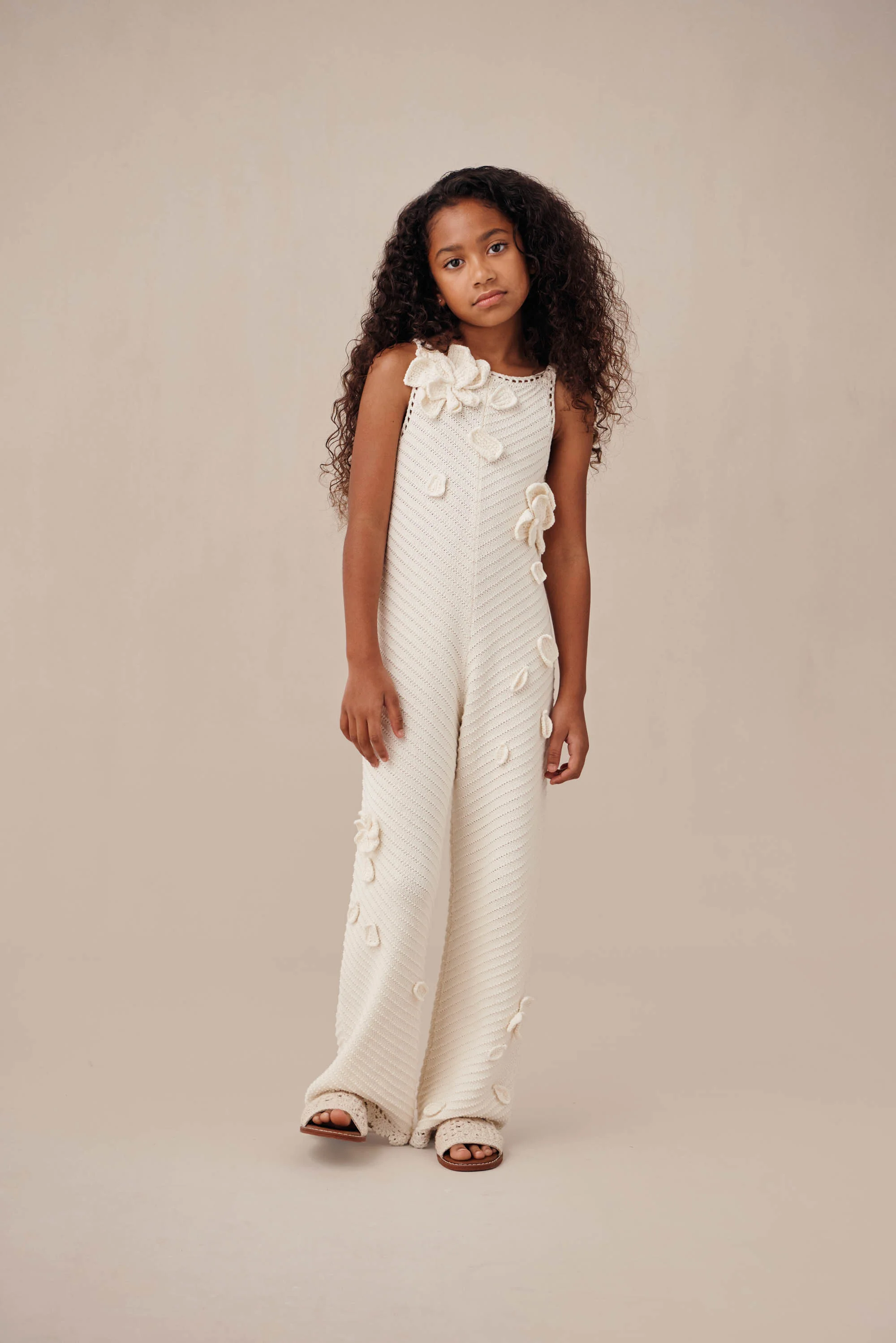 KIDS CHRYSANTHEMUM JUMPSUIT - OFF WHITE - Image 4