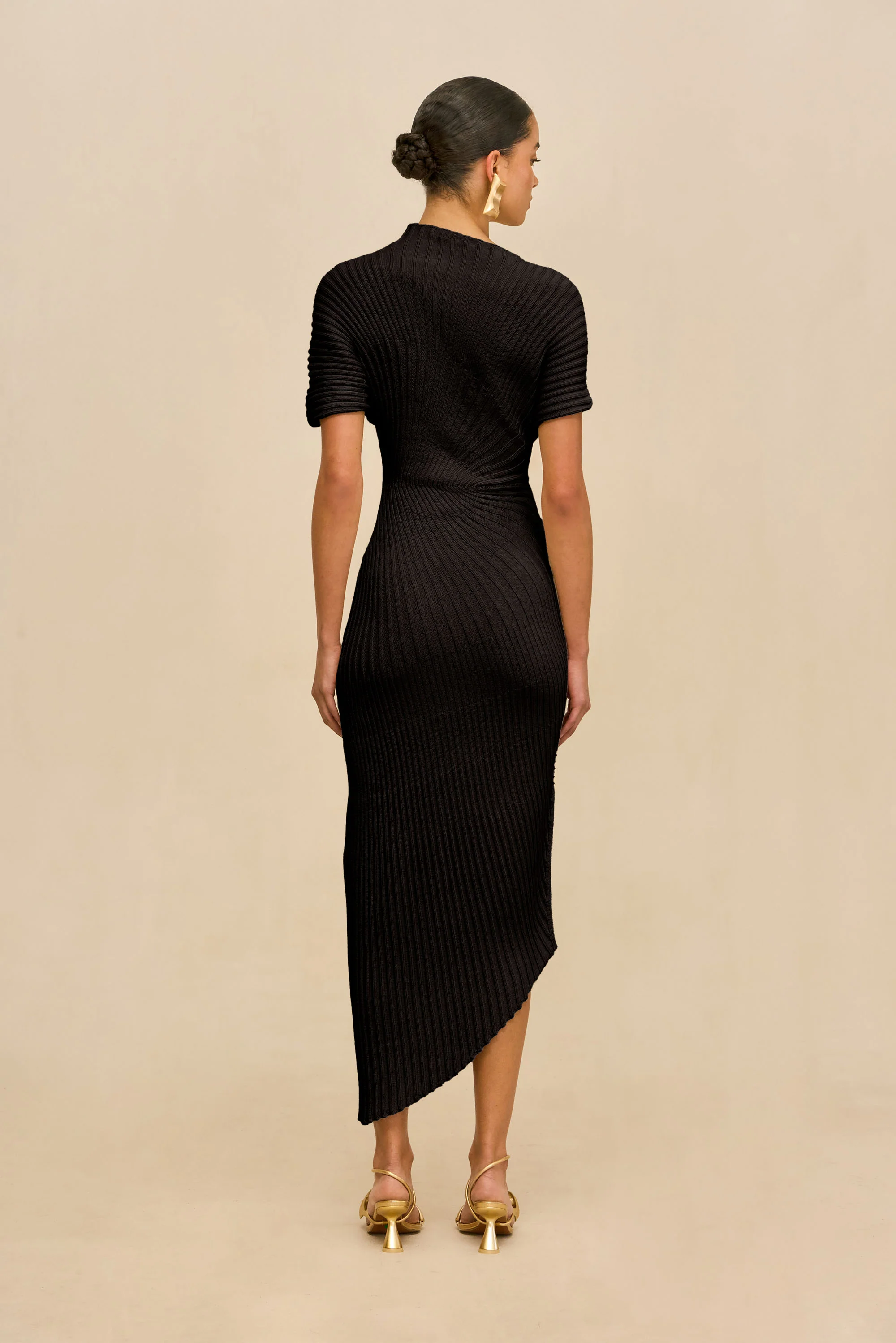 CHRYSTA KNIT DRESS - BLACK - Image 5
