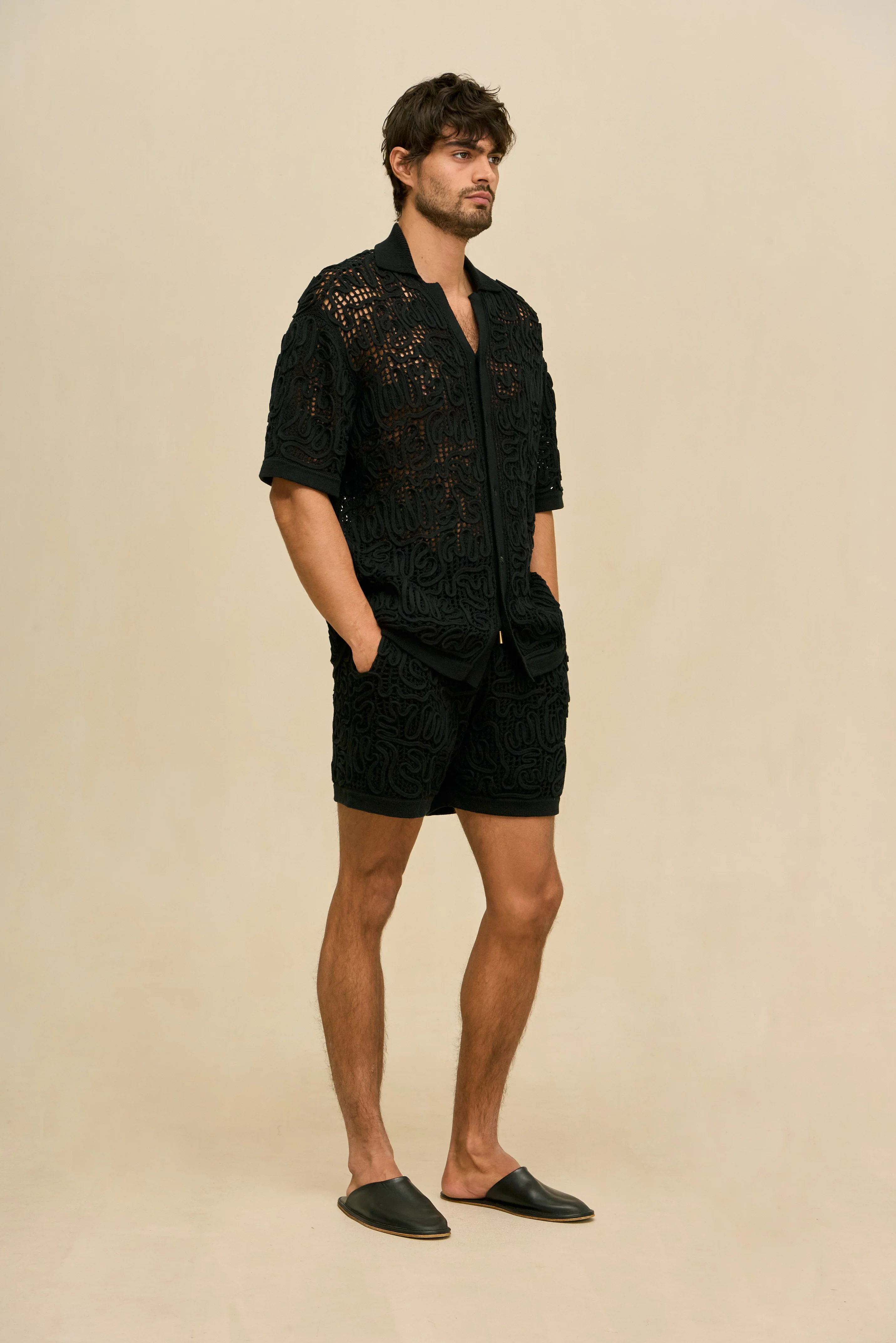 CRETA CROCHET SHORT - BLACK