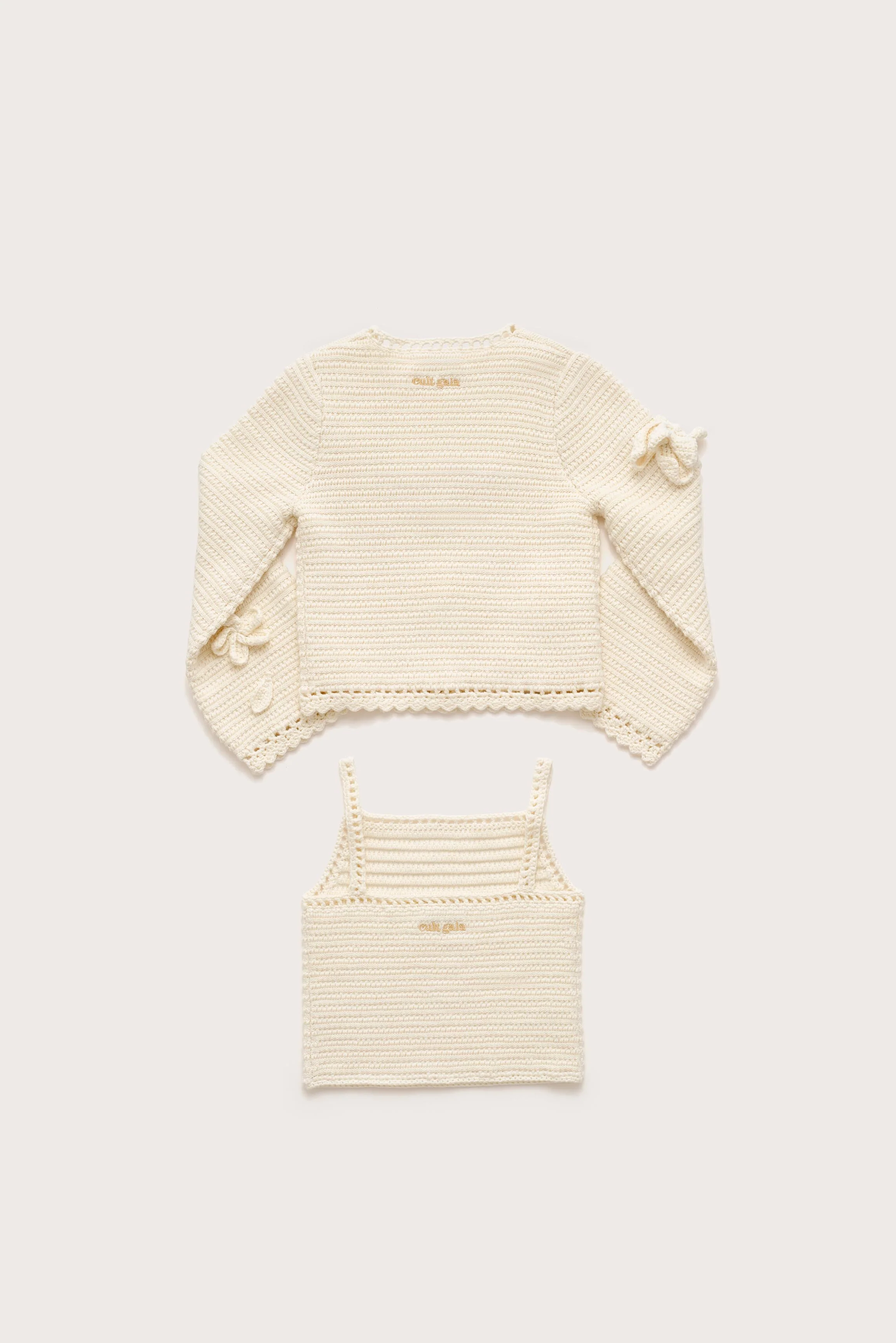 KIDS DAHLIE CARDIGAN SET  - OFF WHITE - Image 3