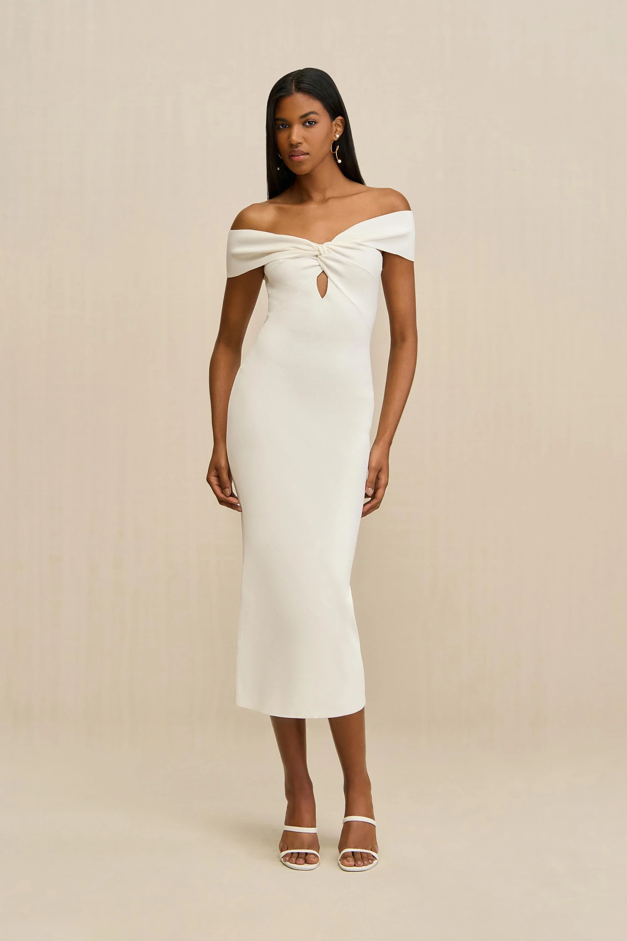 DAWNETTE KNIT DRESS - OFF WHITE - Image 2