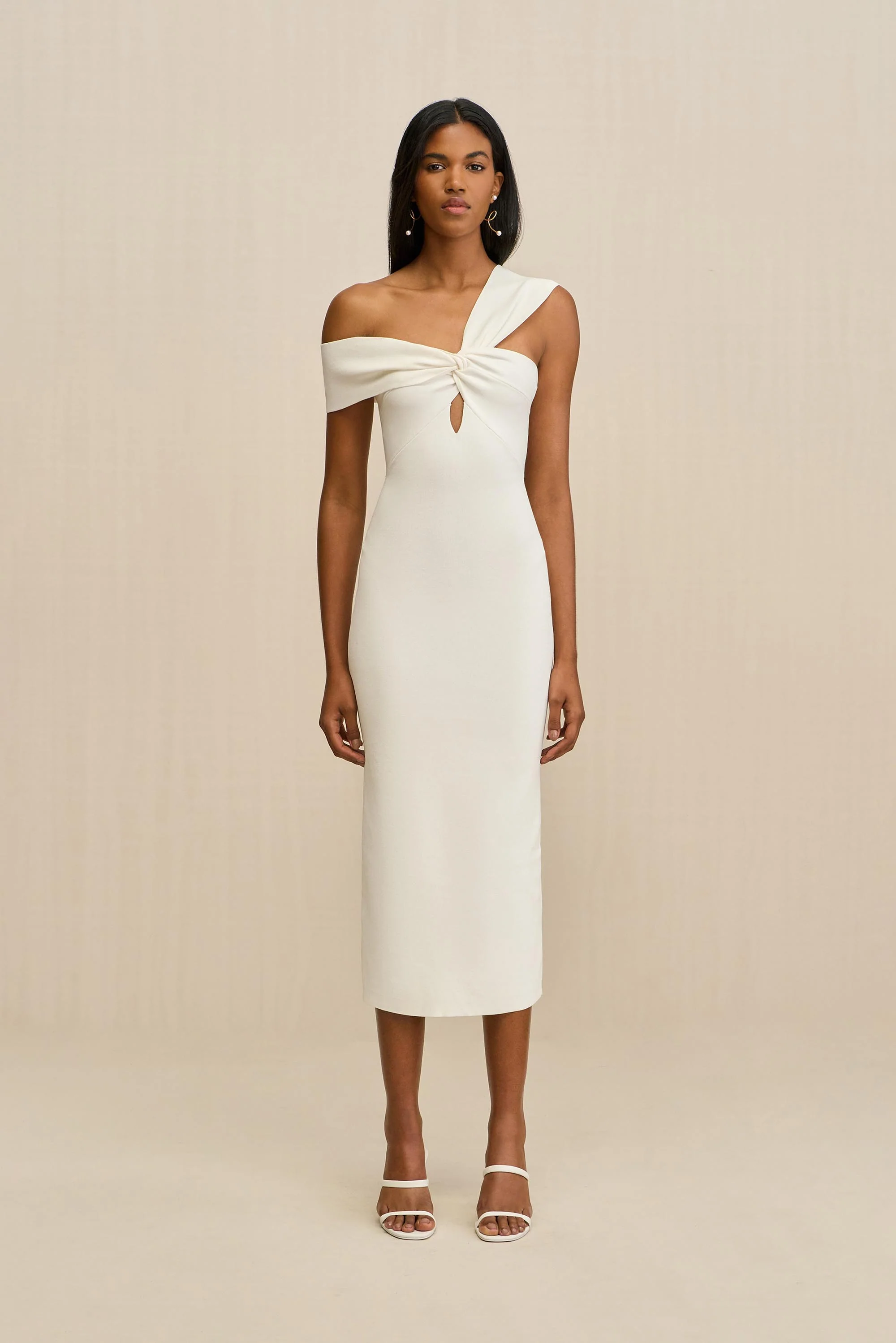 DAWNETTE KNIT DRESS - OFF WHITE - Image 4
