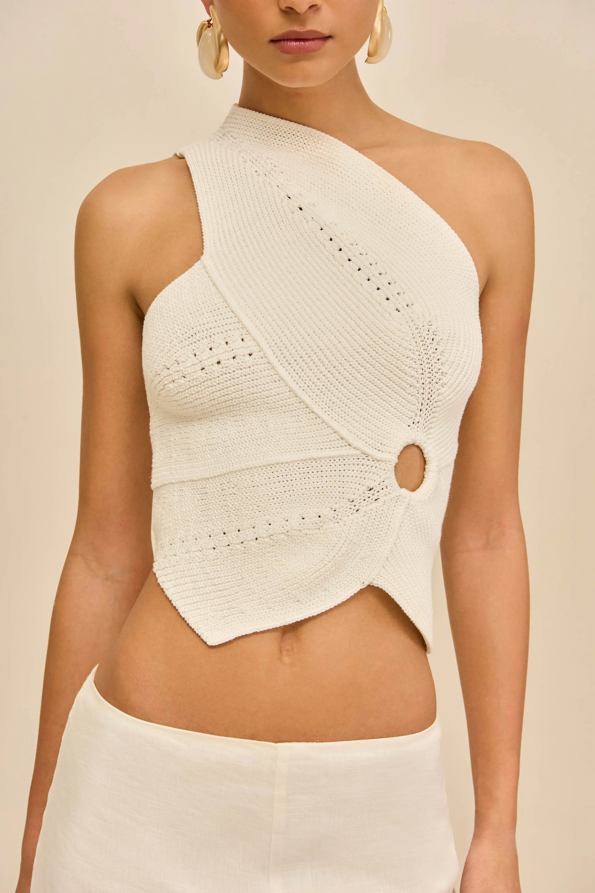 DENEUVE KNIT TOP - OFF WHITE - Image 2