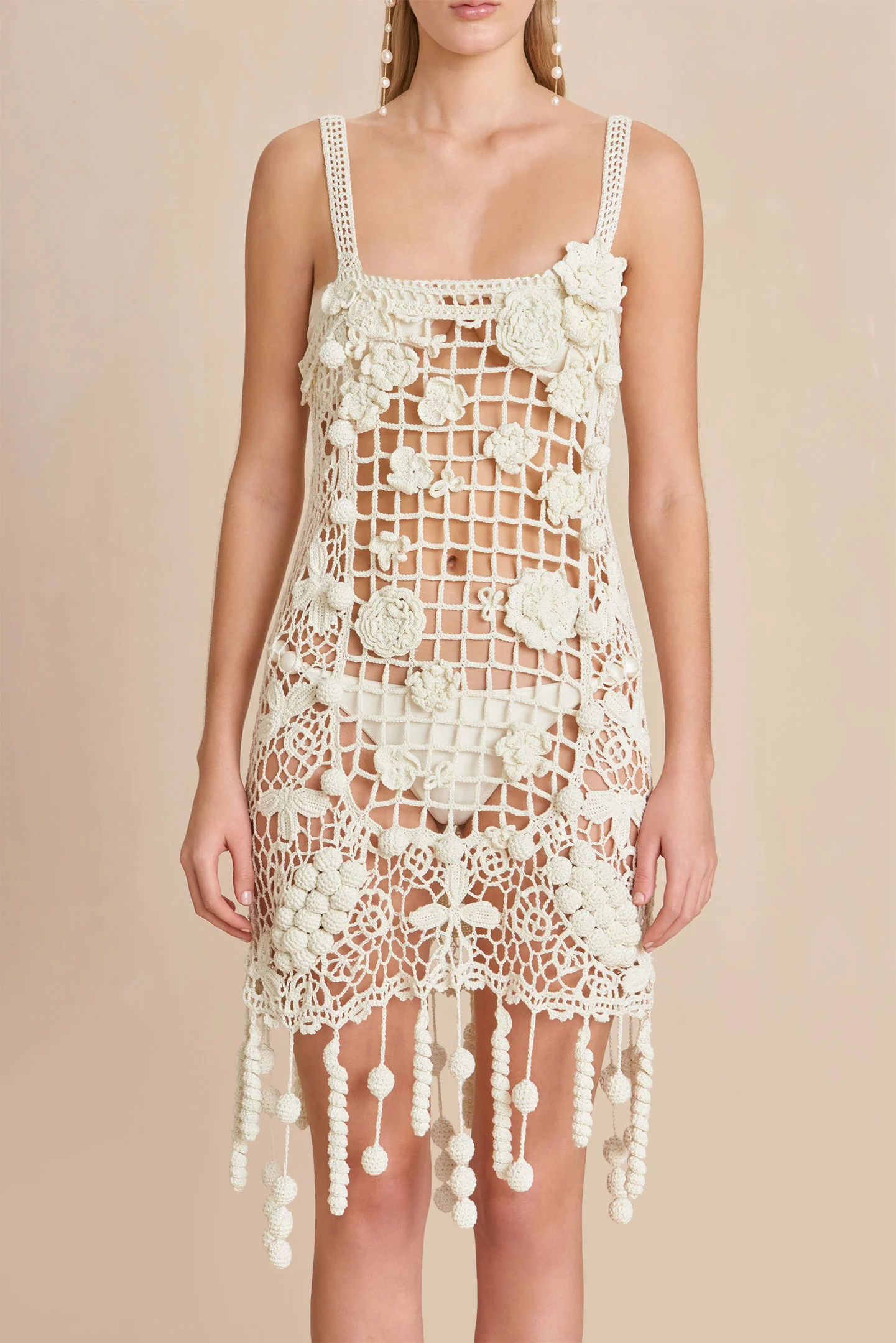 ELAINA CROCHET DRESS - OFF WHITE - Image 2