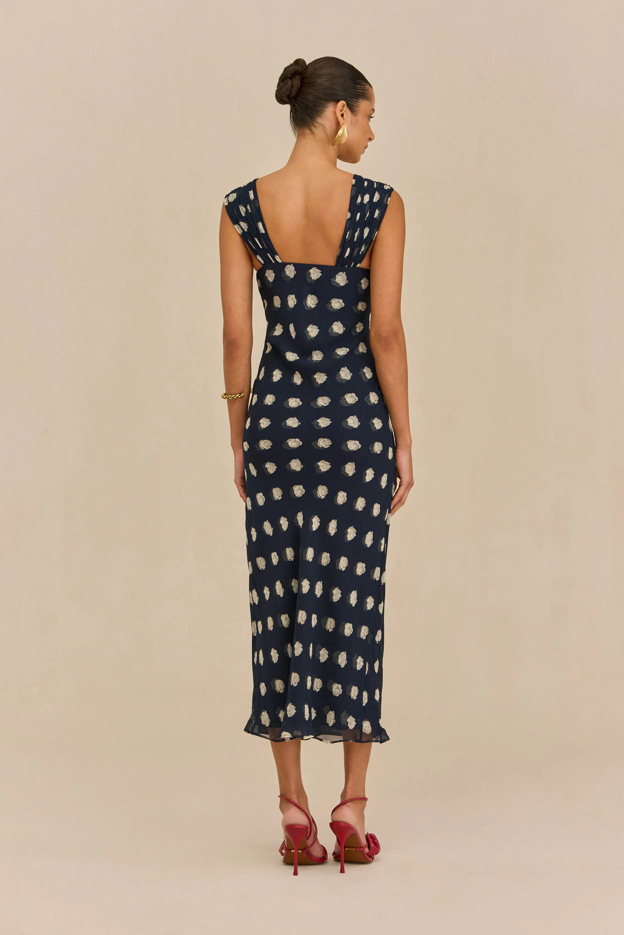 ELISEO DRESS - SMALL DOT DEEP LAKE - Image 5