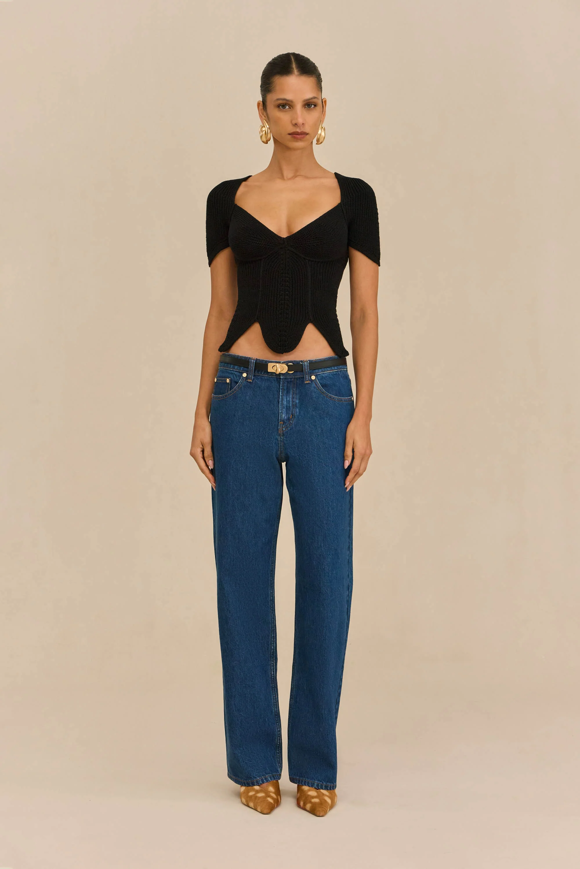 ELIZA KNIT TOP - BLACK - Image 4
