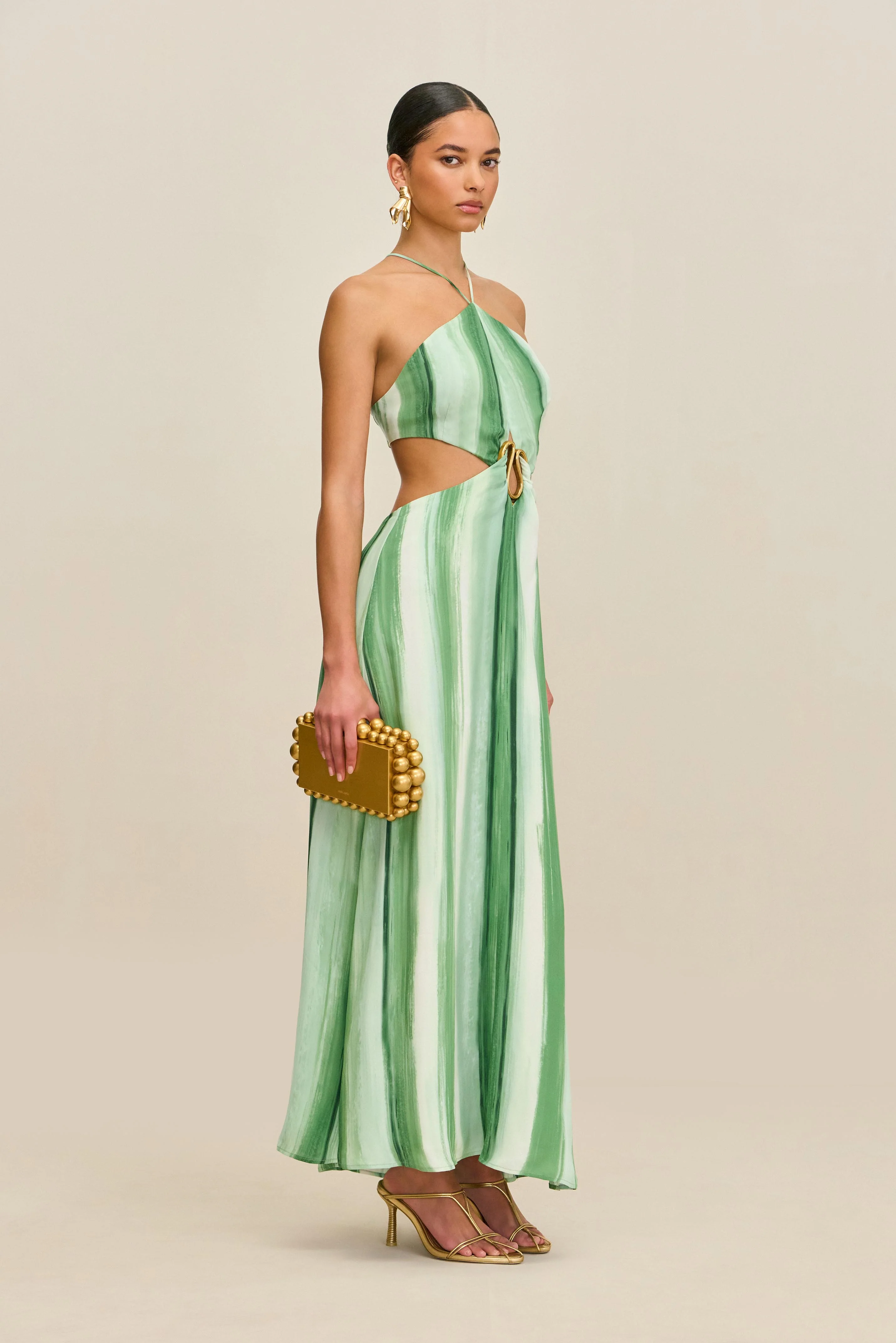 ESMERALDA DRESS - CALLA LILY PAINTED STRIPE - Image 3