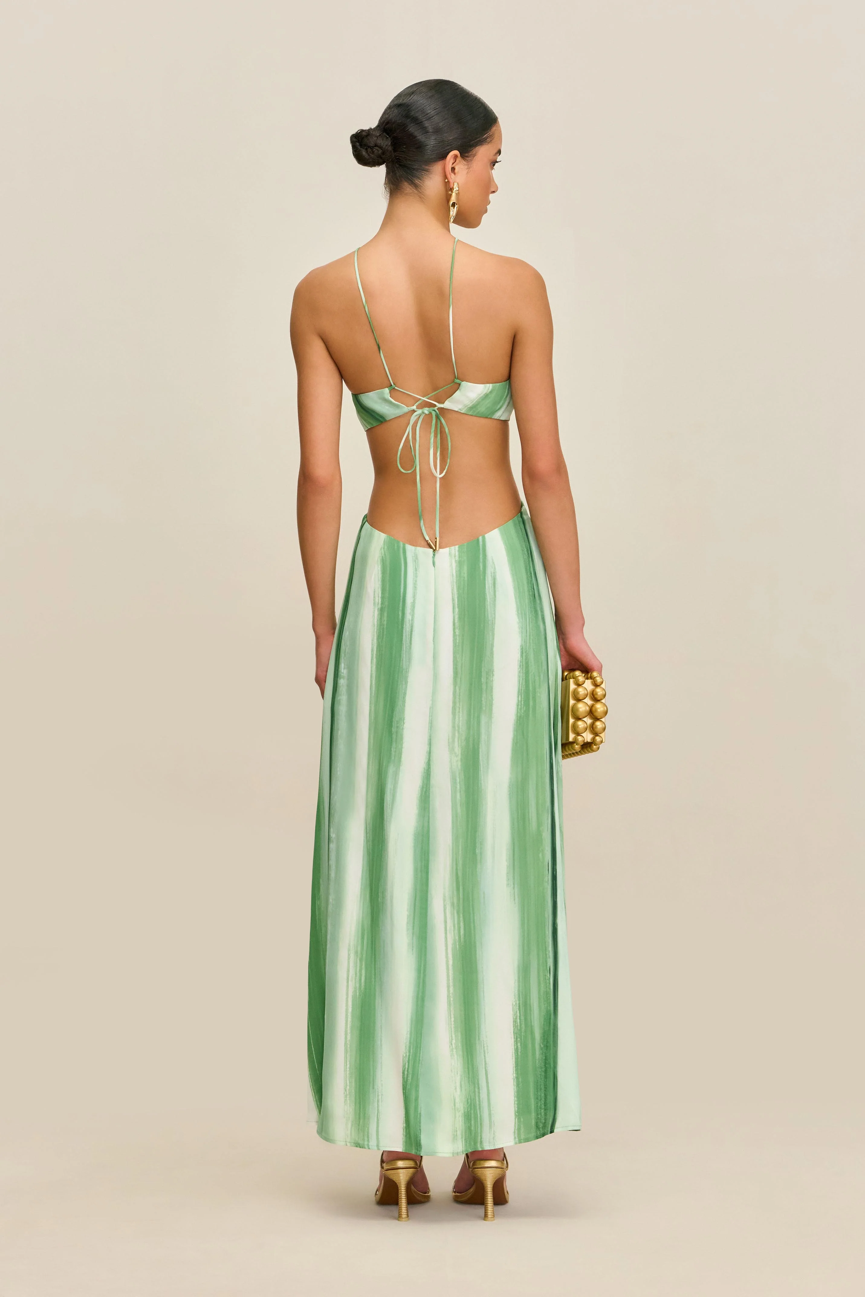 ESMERALDA DRESS - CALLA LILY PAINTED STRIPE - Image 4