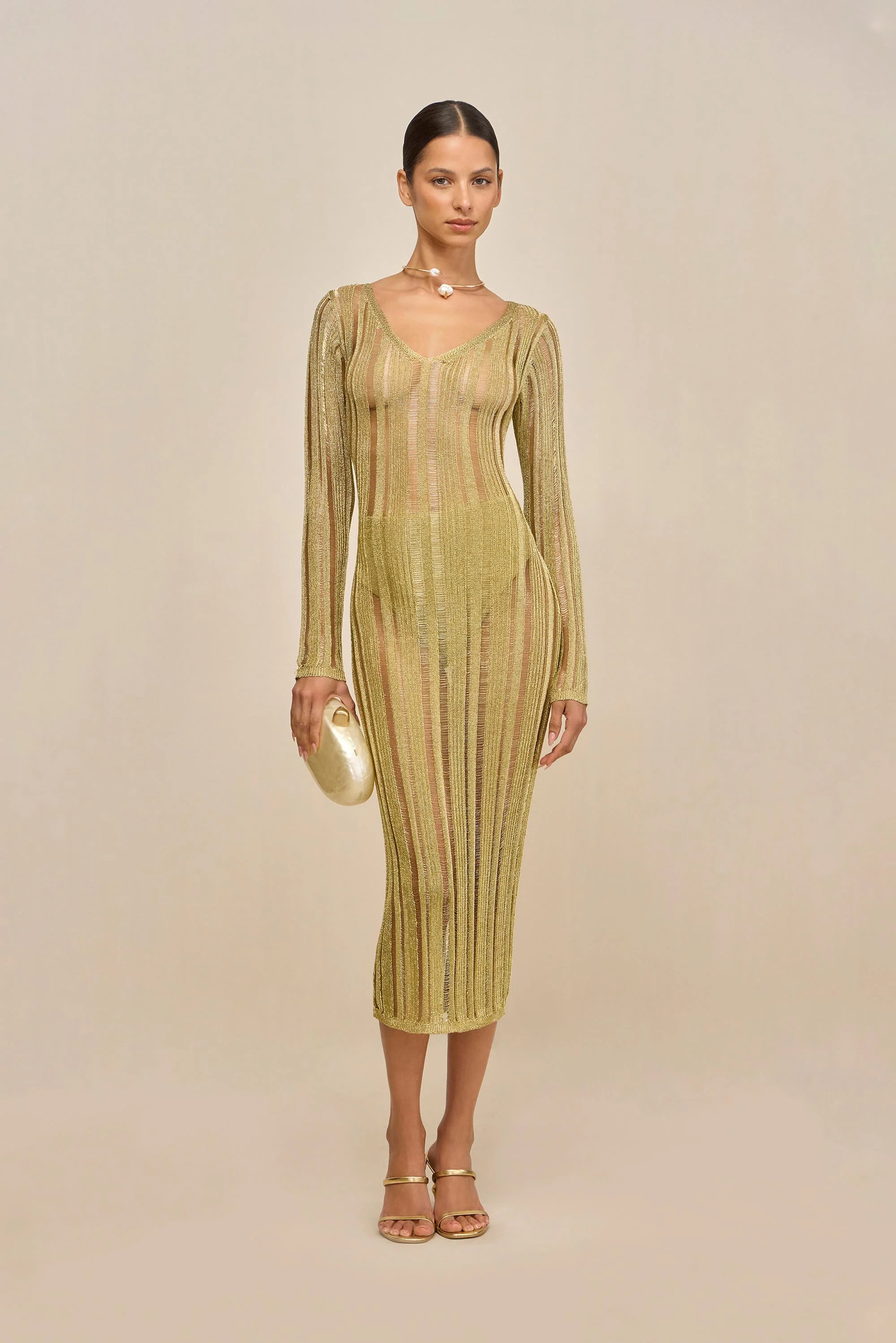 ESPEN KNIT DRESS - GOLD