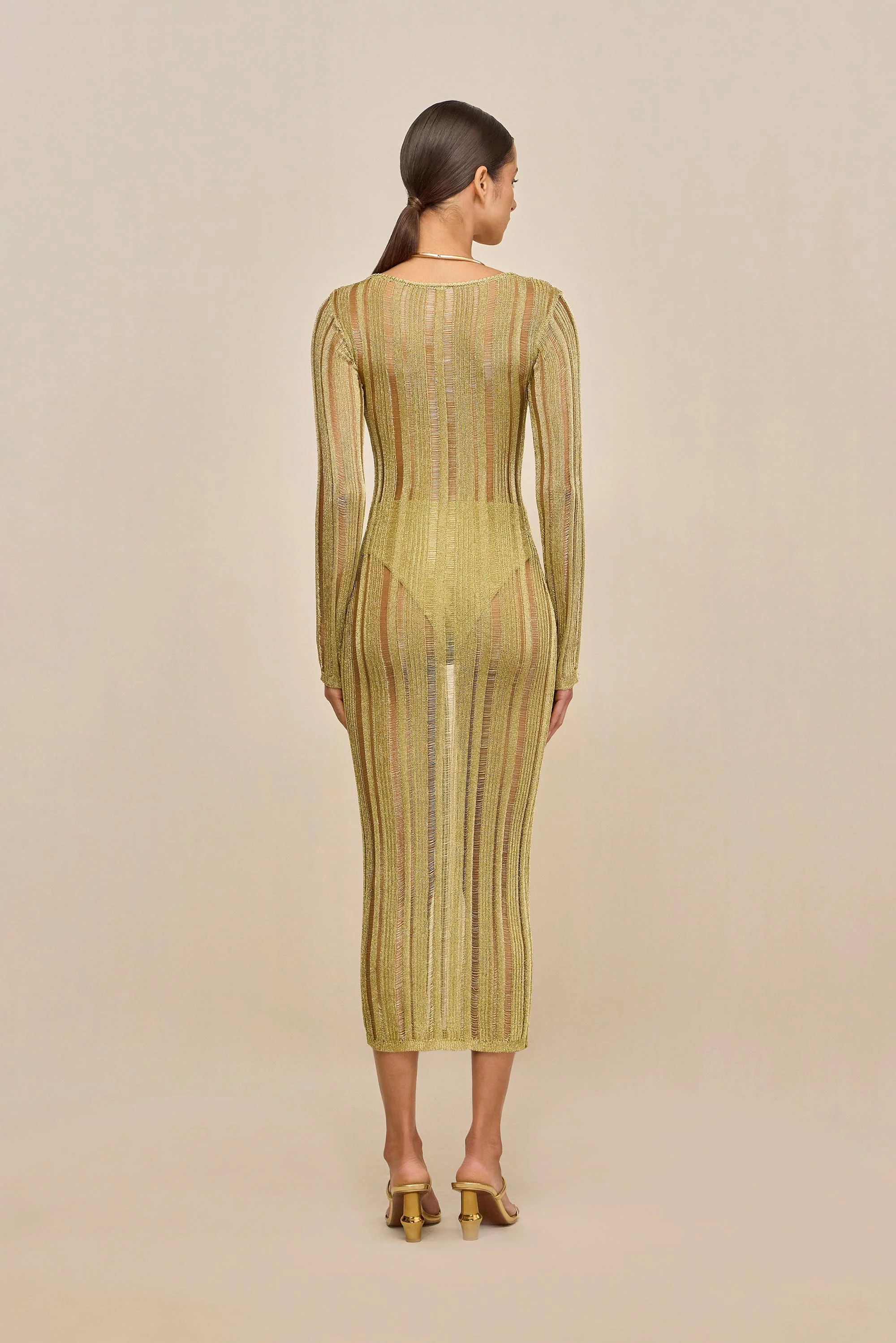 ESPEN KNIT DRESS - GOLD - Image 5