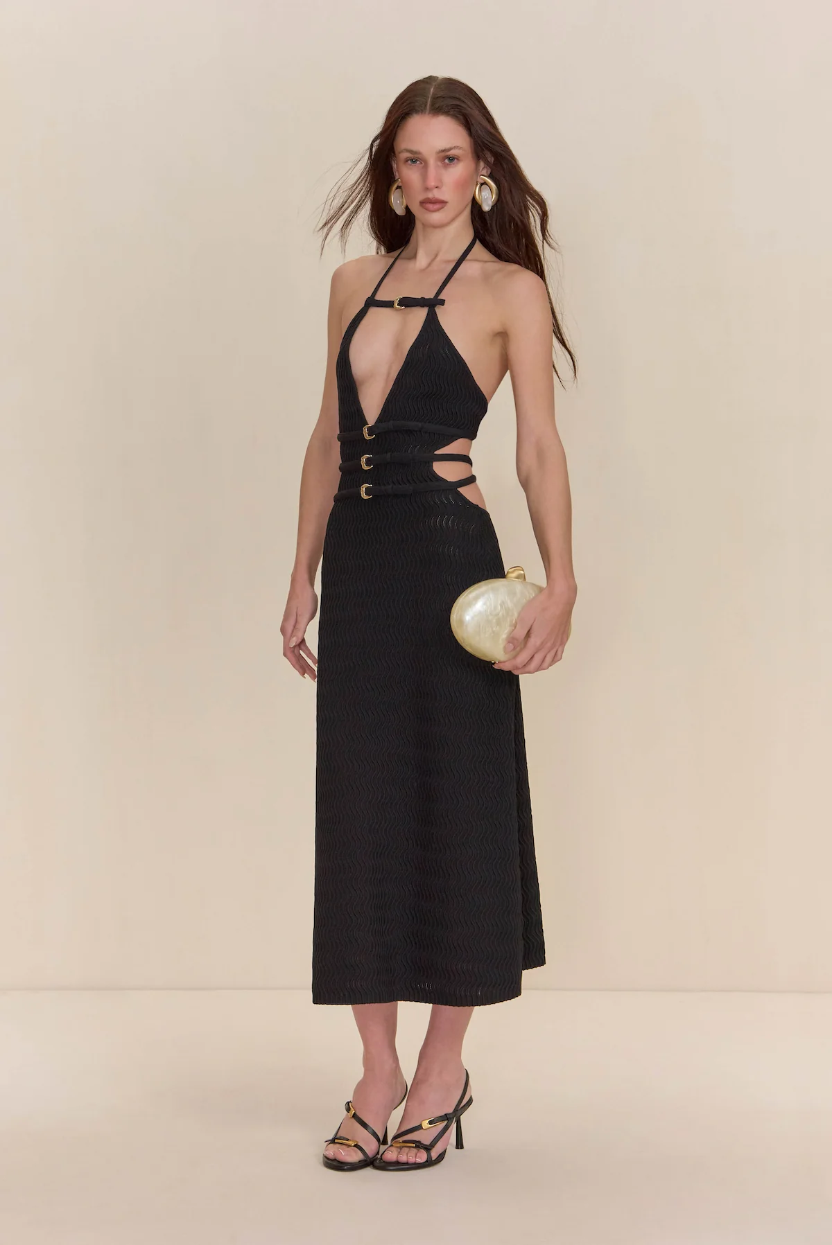 EVALEIGH KNIT DRESS - BLACK - Image 3