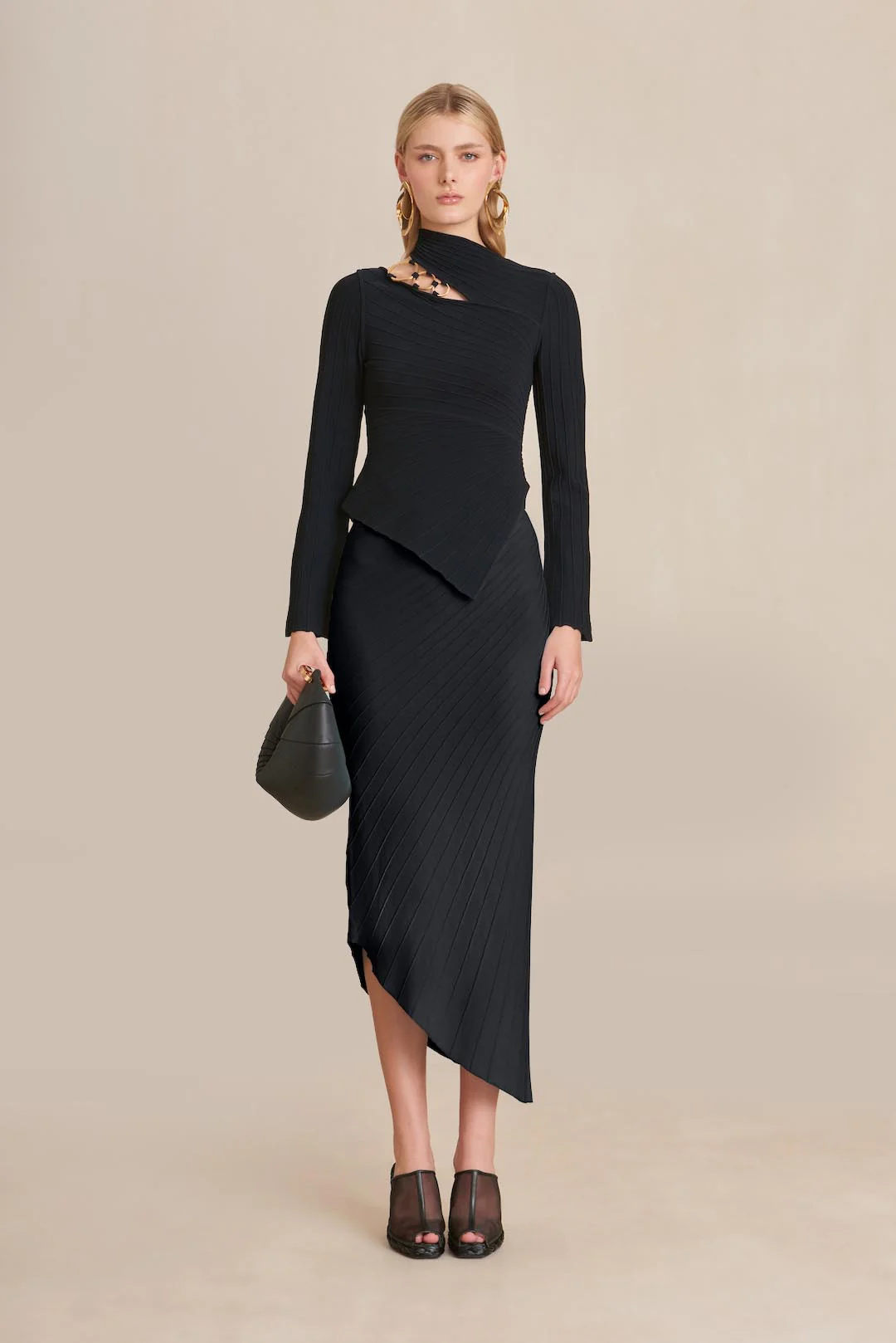 EWEN KNIT SKIRT - BLACK