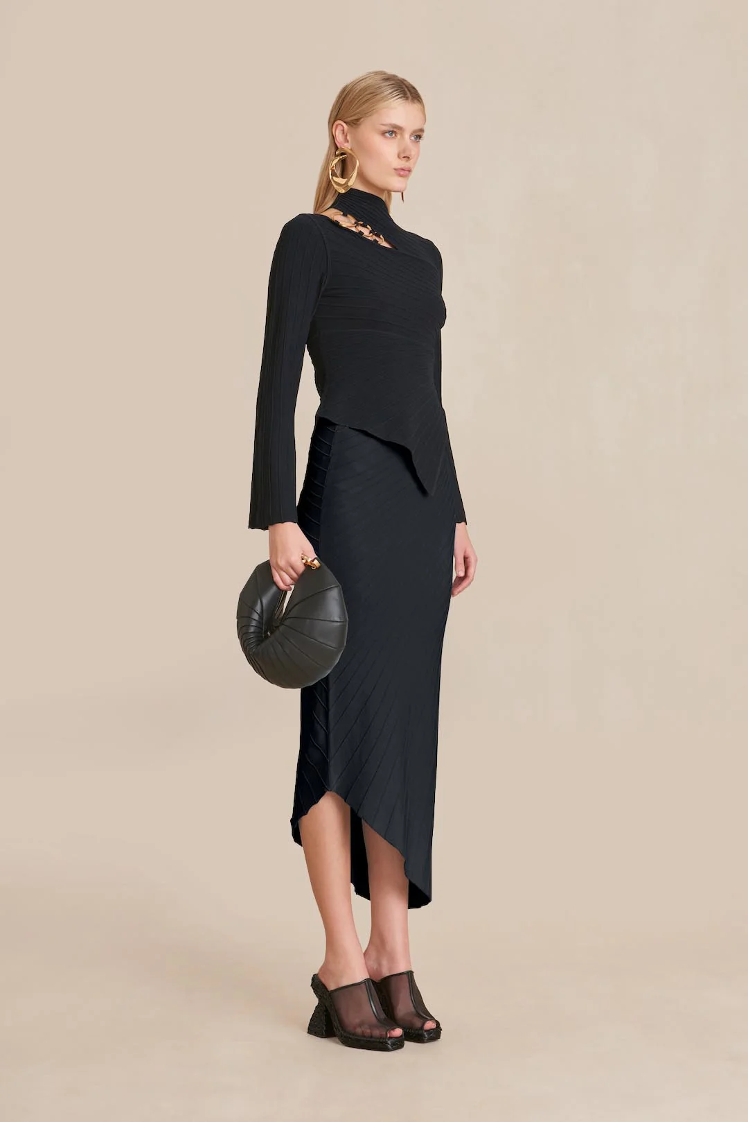 EWEN KNIT SKIRT - BLACK - Image 2