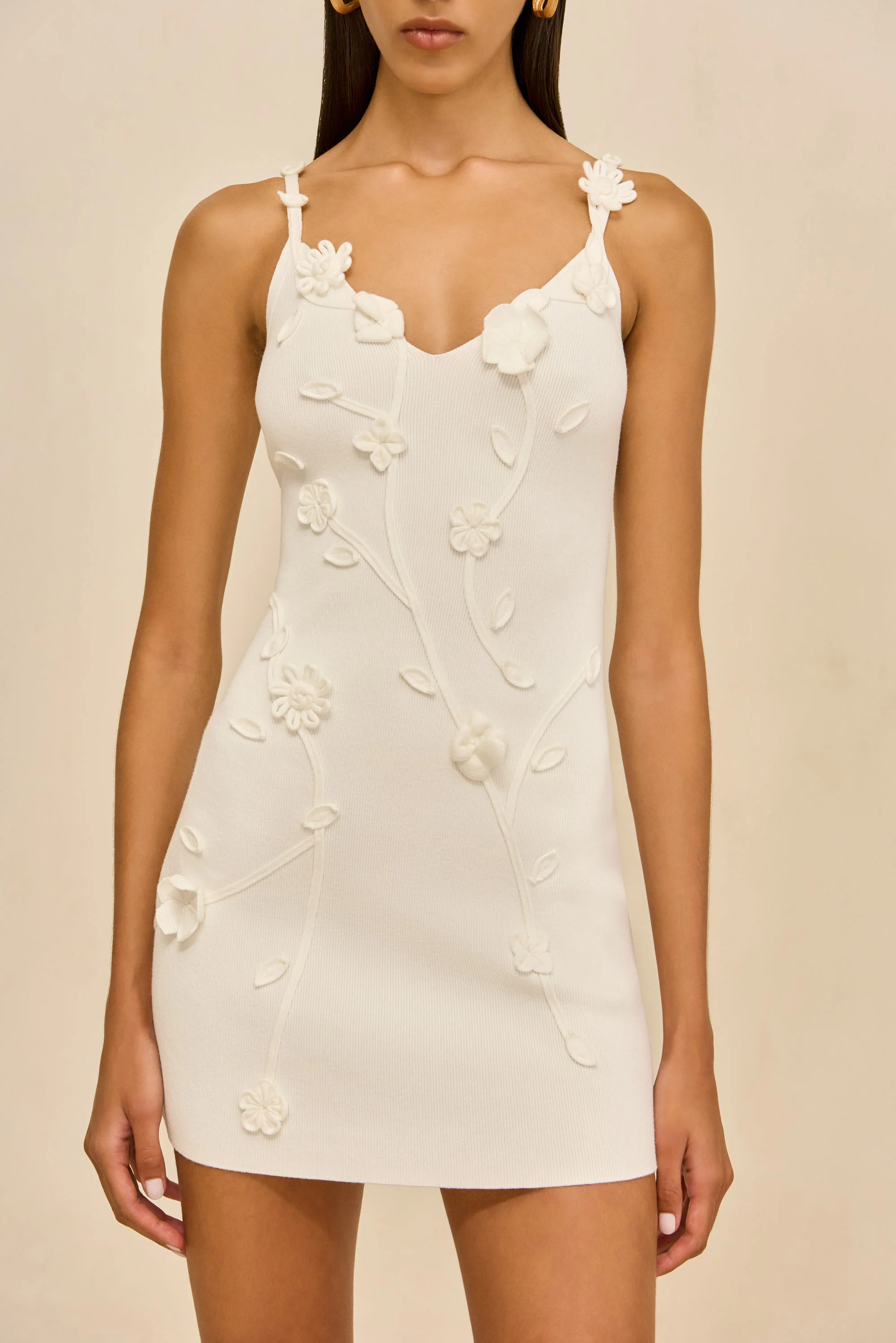 FLORA KNIT DRESS - OFF WHITE - Image 4