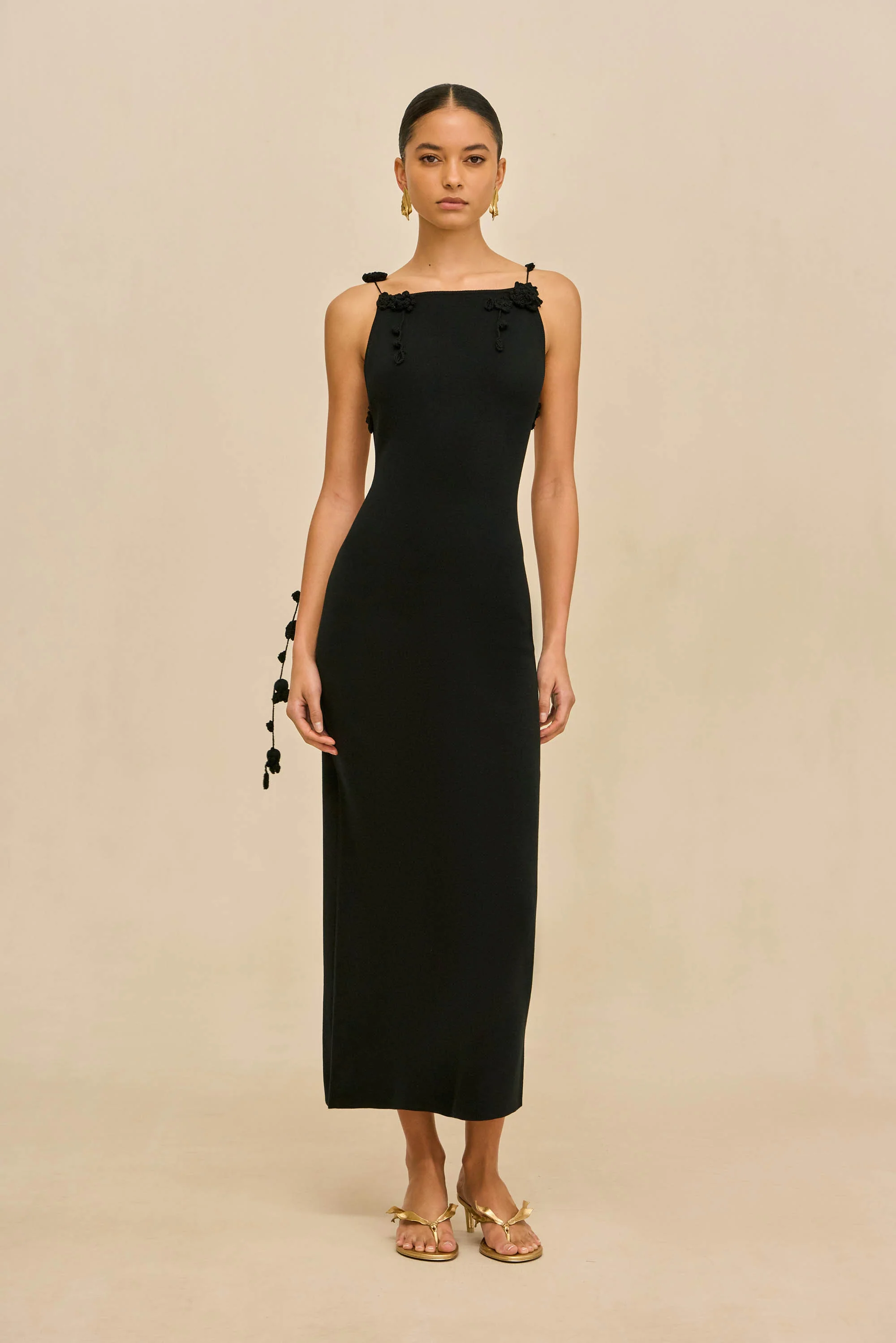 GIULIANA KNIT DRESS - BLACK - Image 3