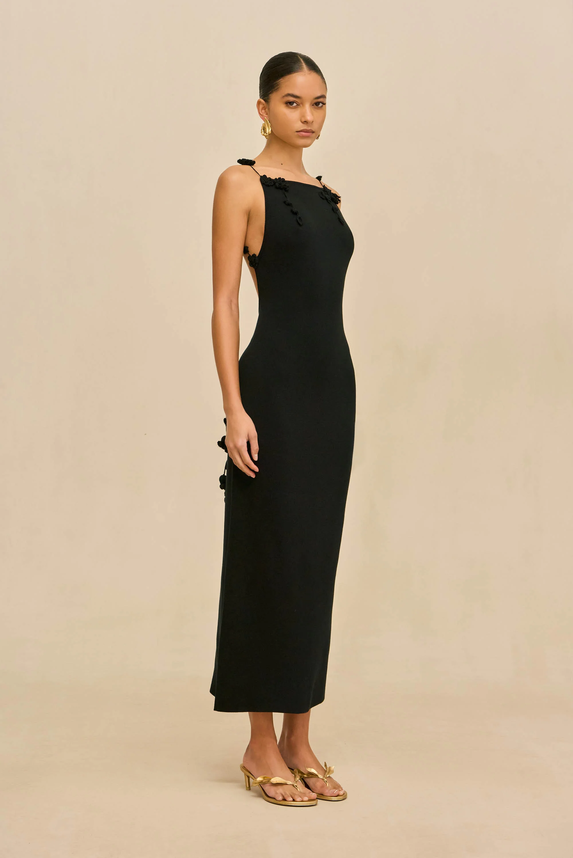 GIULIANA KNIT DRESS - BLACK - Image 5