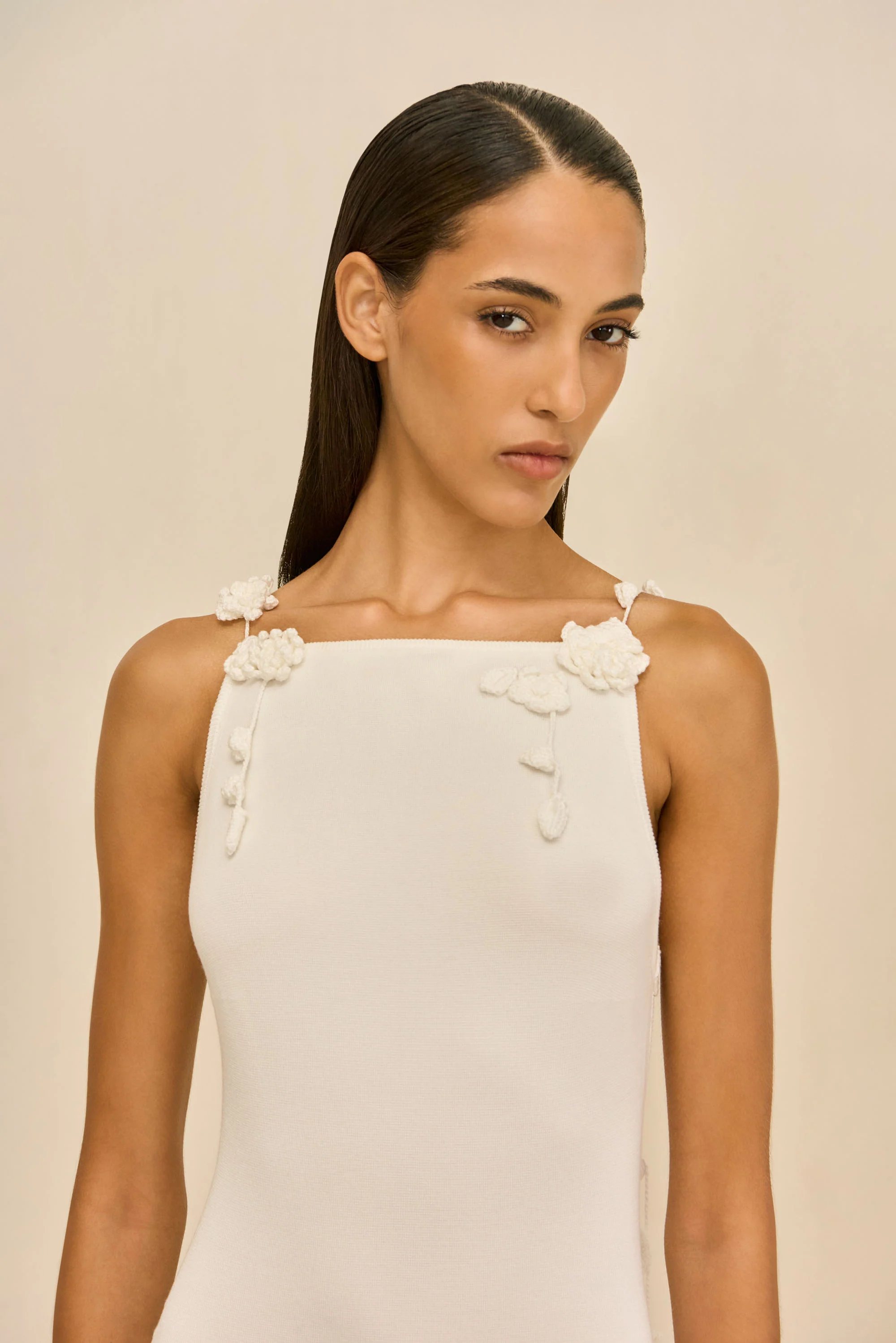 GIULIANA KNIT DRESS - OFF WHITE - Image 3