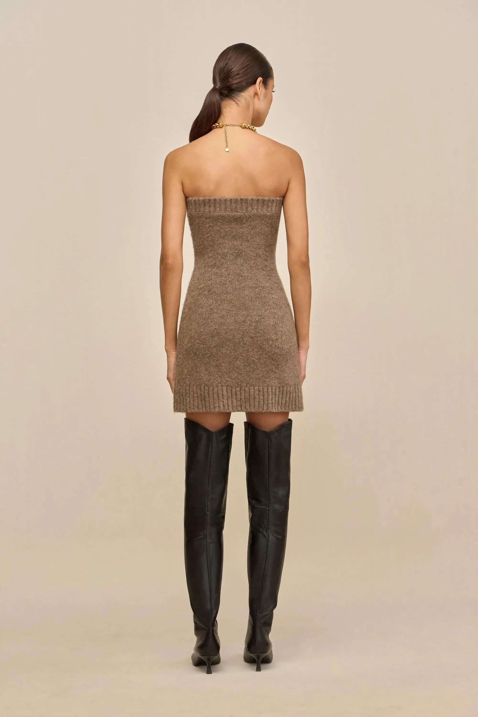 HOLLAND KNIT DRESS - OTTER - Image 3