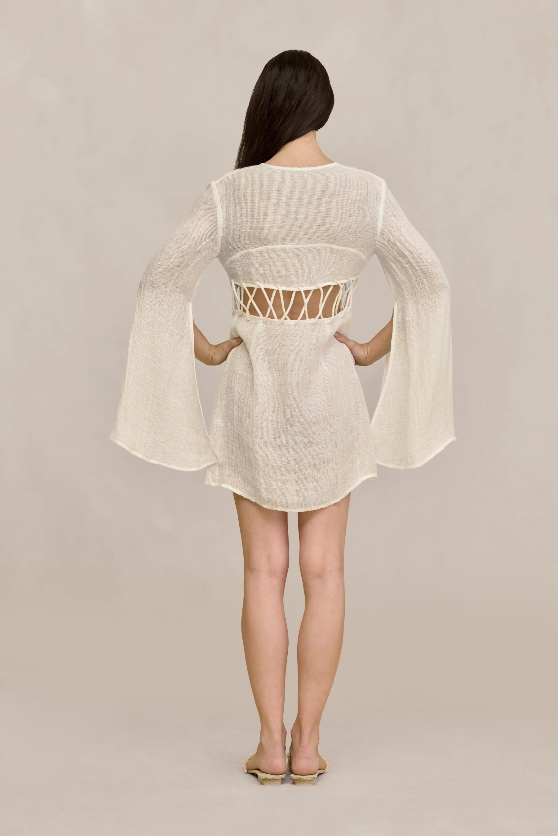 ILONA COVERUP DRESS - OFF WHITE - Image 4