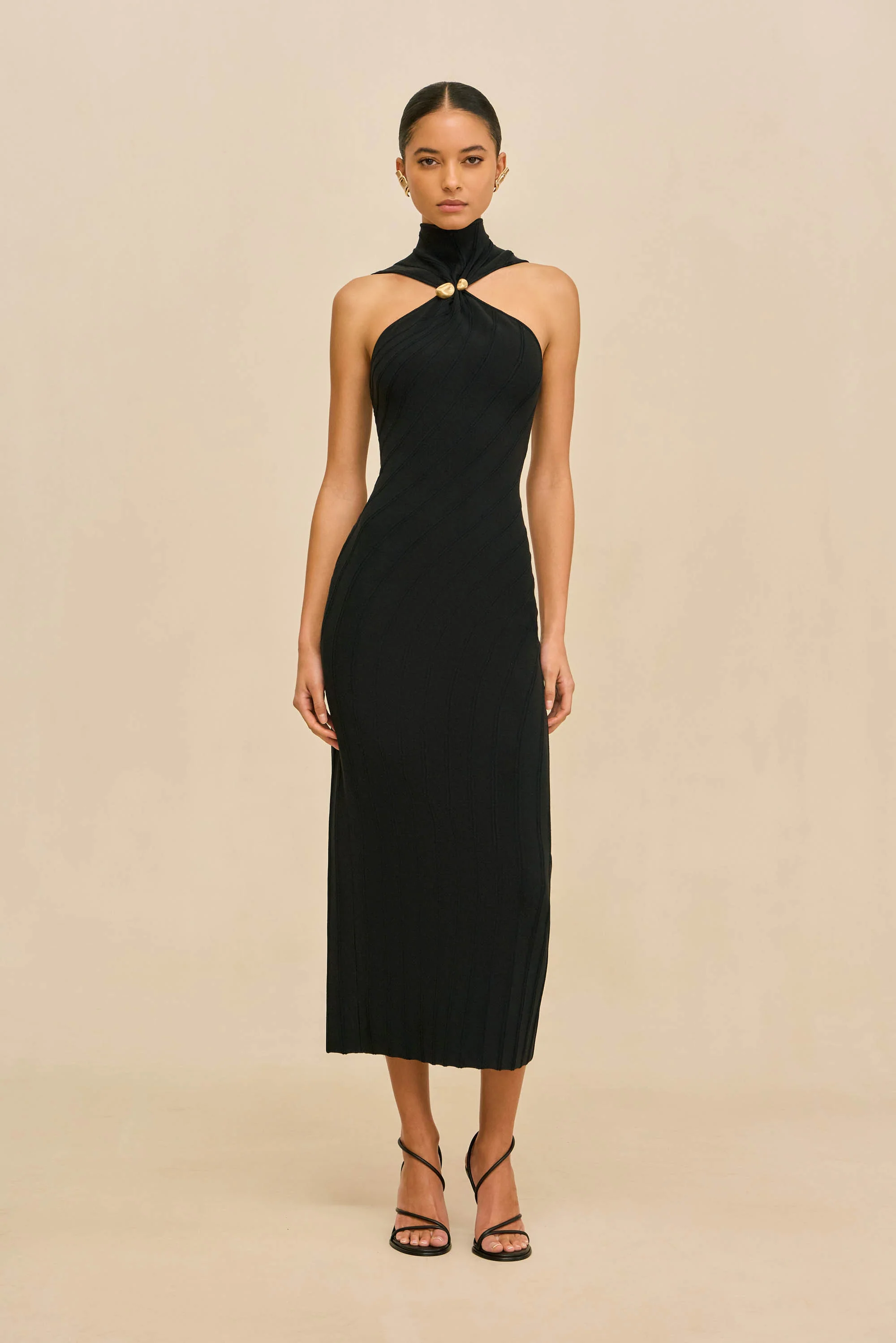 JESSICA KNIT DRESS - BLACK - Image 4