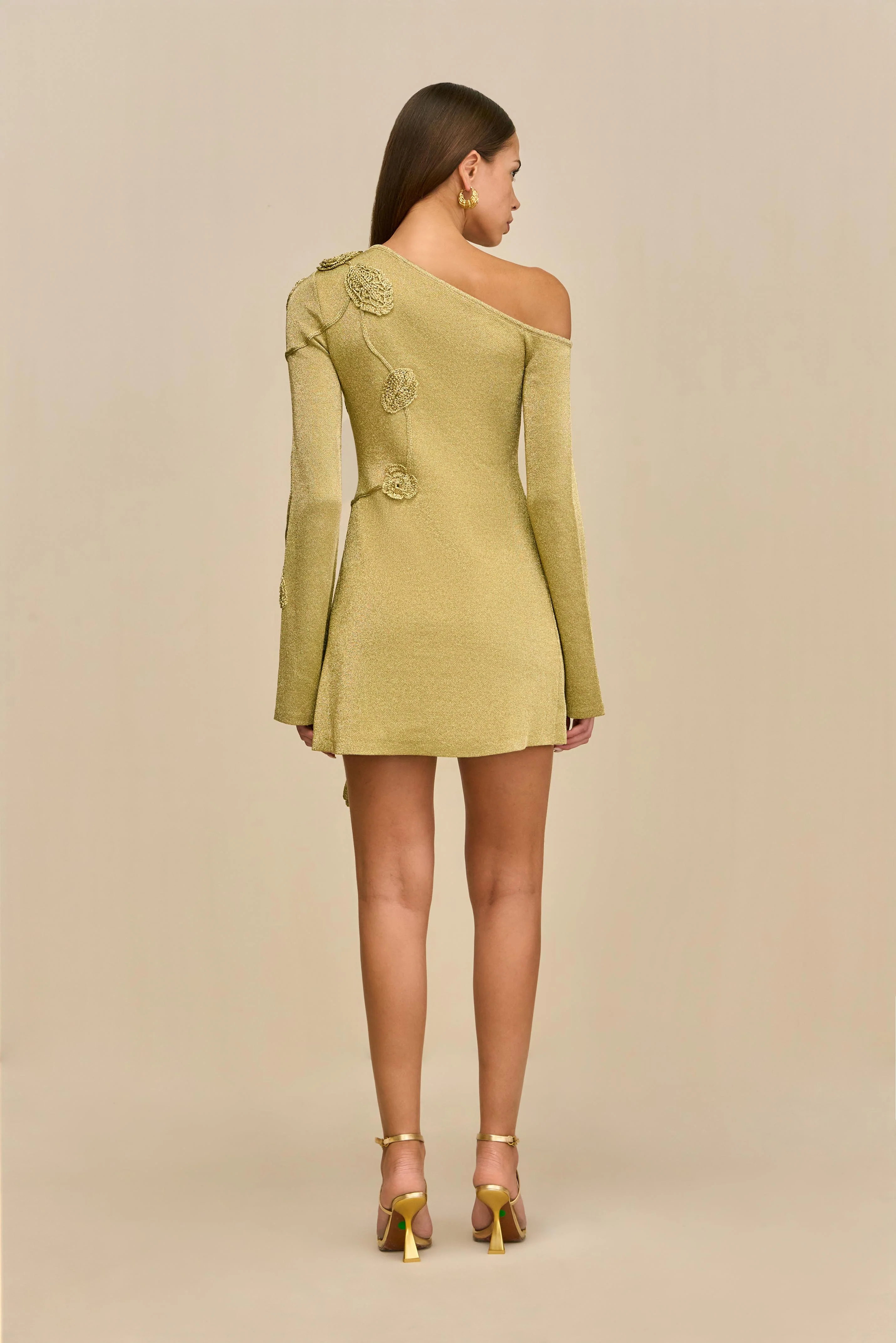 KAELA KNIT DRESS - GOLD - Image 5