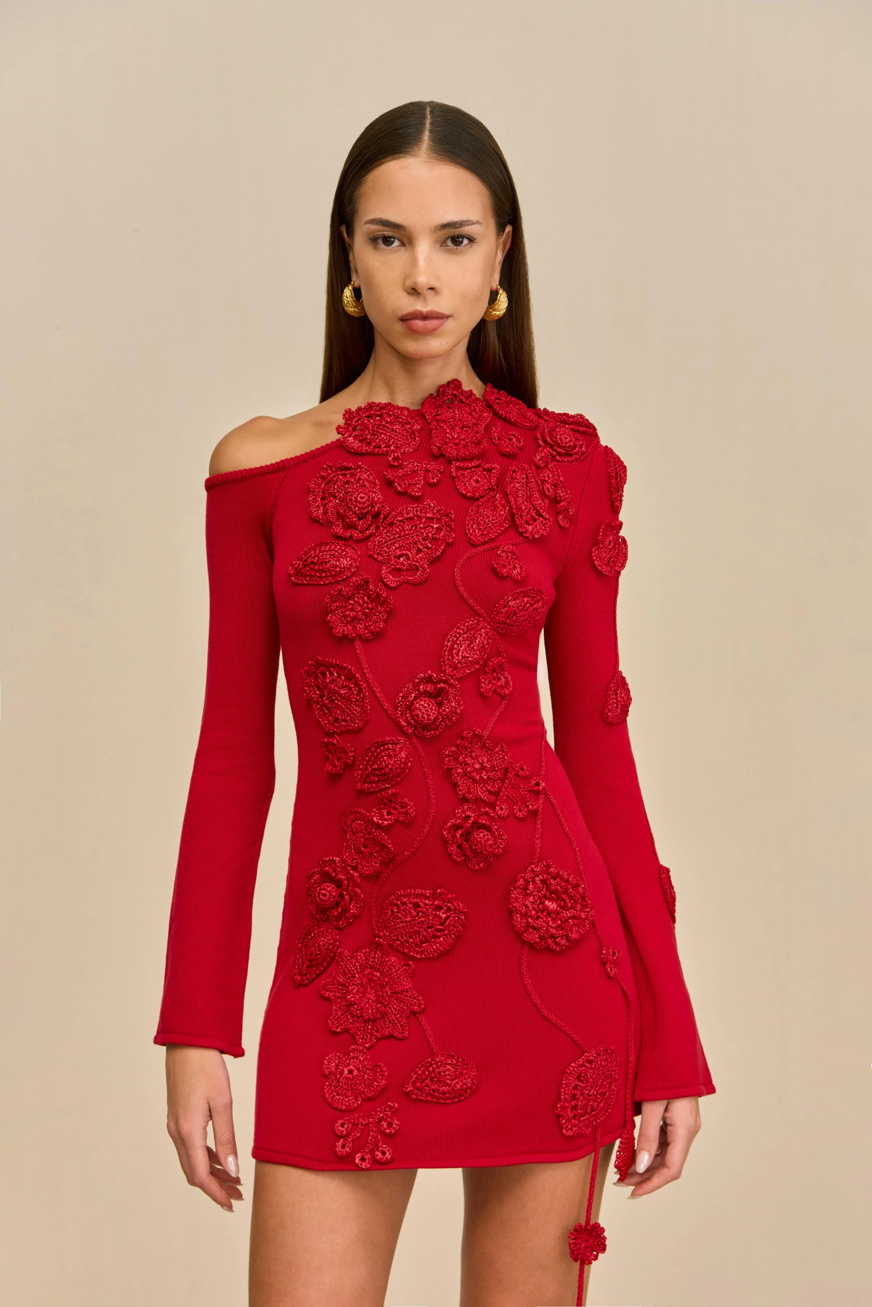 KAELA KNIT DRESS - MERLOT - Image 3