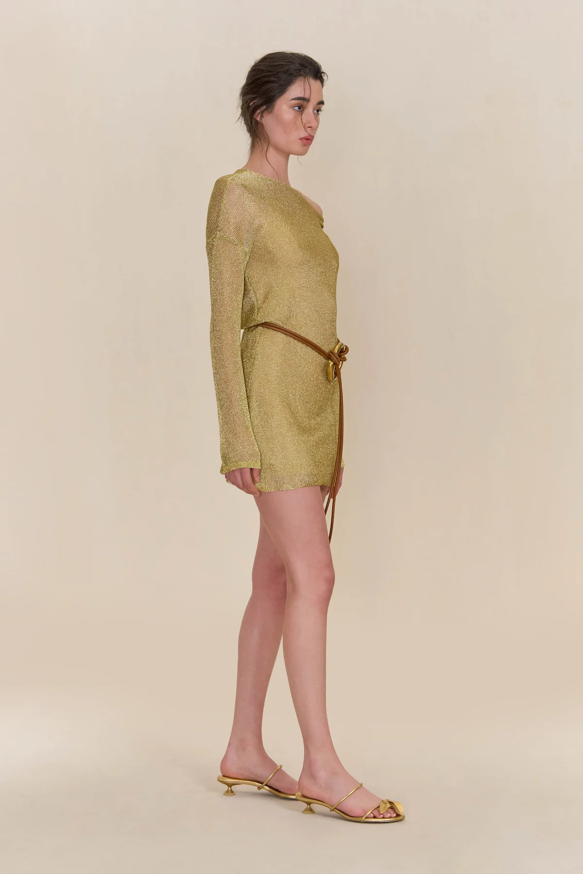 KARISHMA KNIT DRESS - GOLD - Image 4