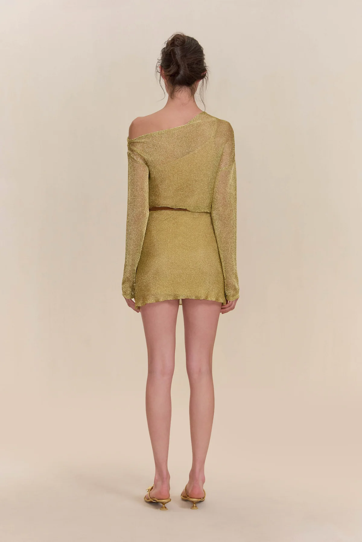 KARISHMA KNIT DRESS - GOLD - Image 5