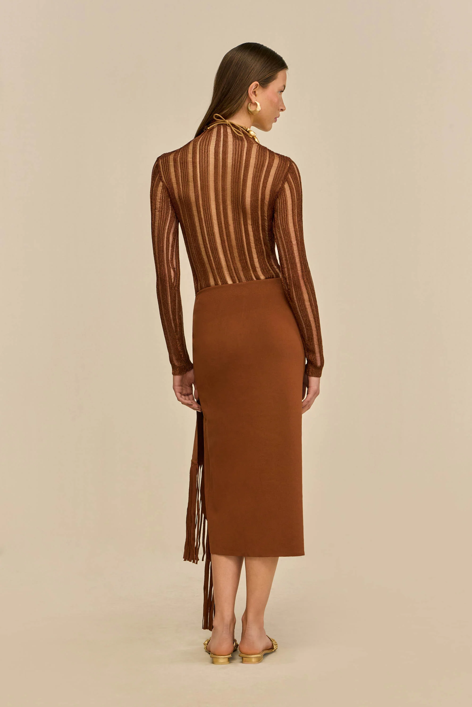 KYLA KNIT TOP - SADDLE - Image 6