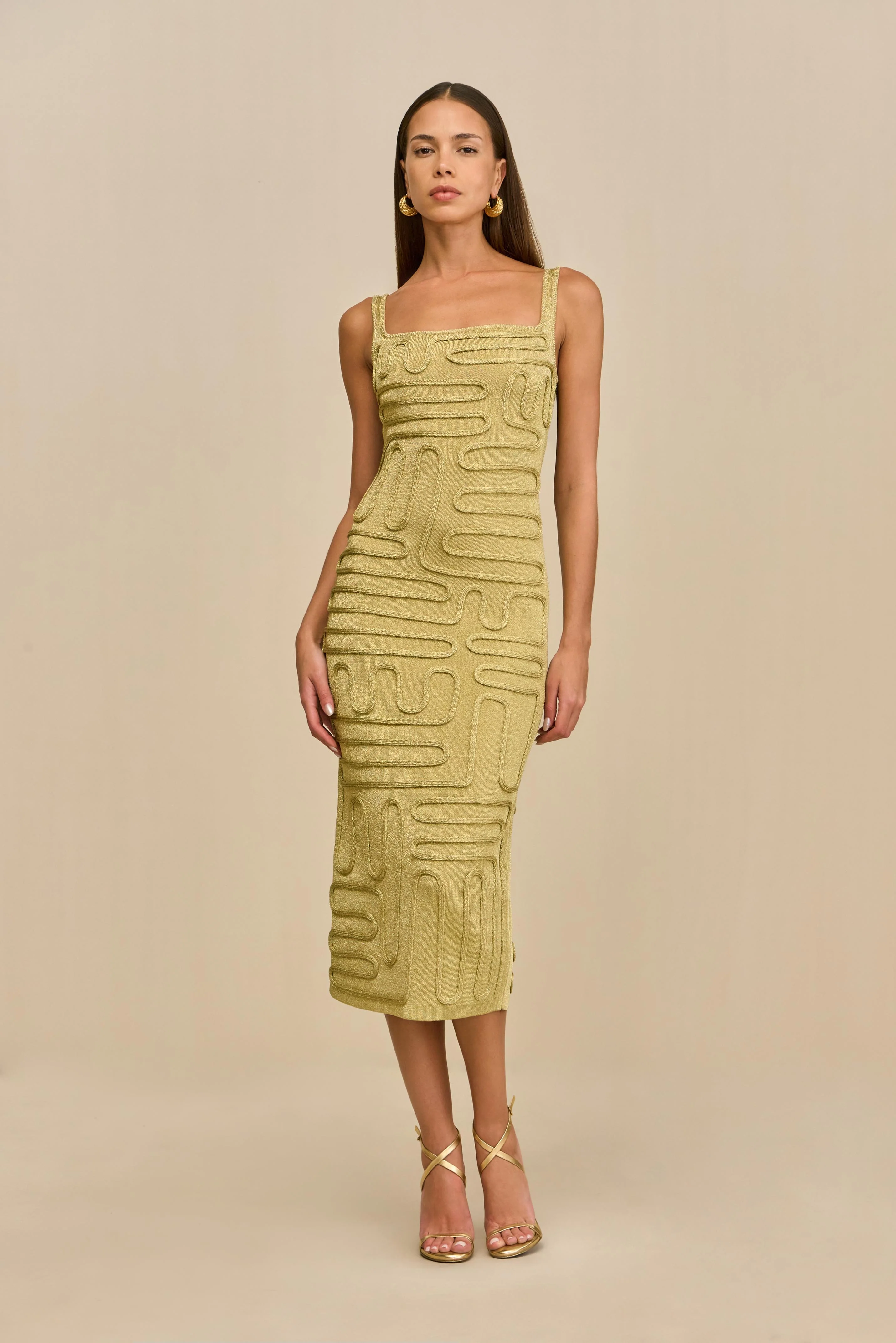 KYMIA KNIT DRESS - GOLD - Image 2