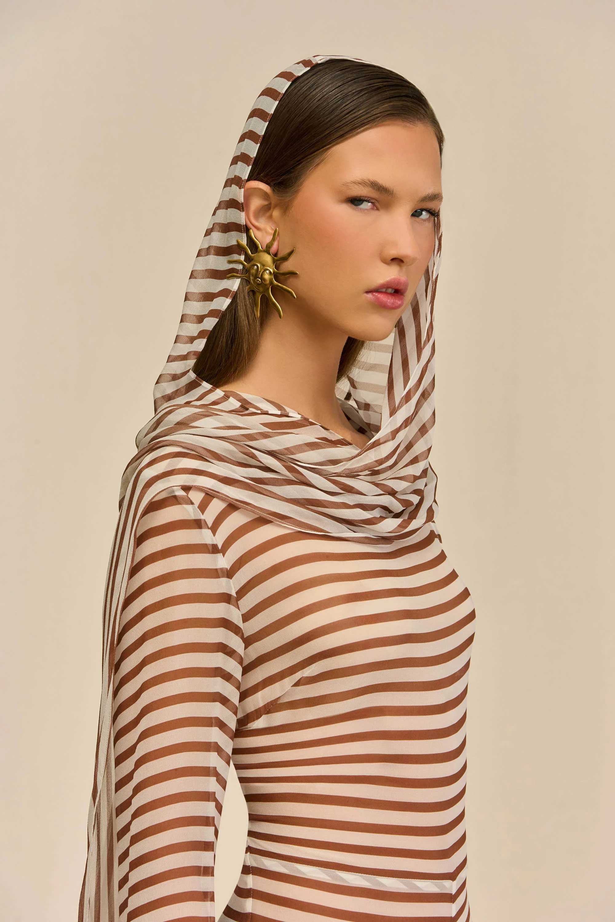 LAKELYN COVERUP JUMPSUIT - SMALL SADDLE STRIPE - Image 2